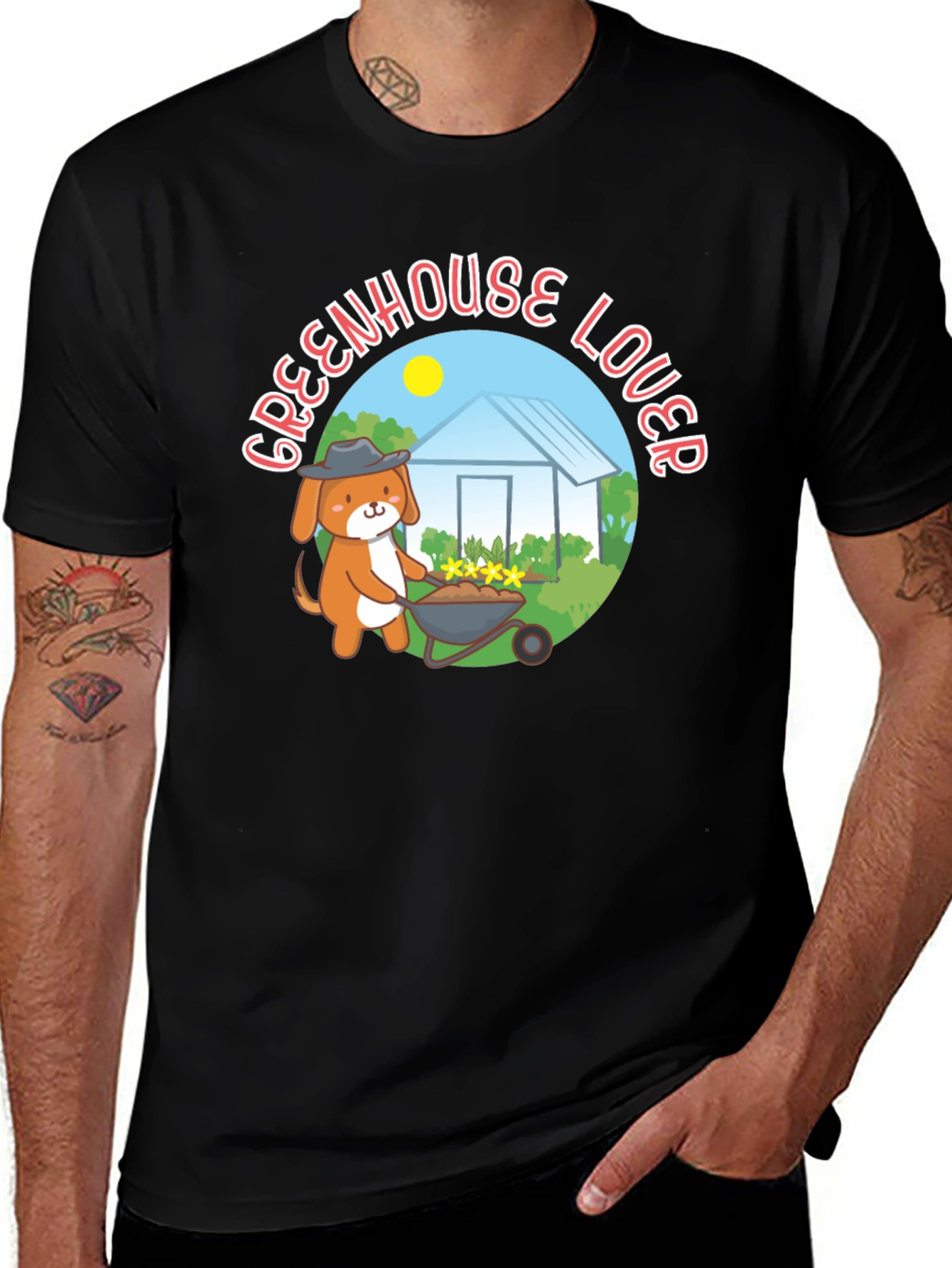Greenhouse Lover Dog Graphic T-Shirt