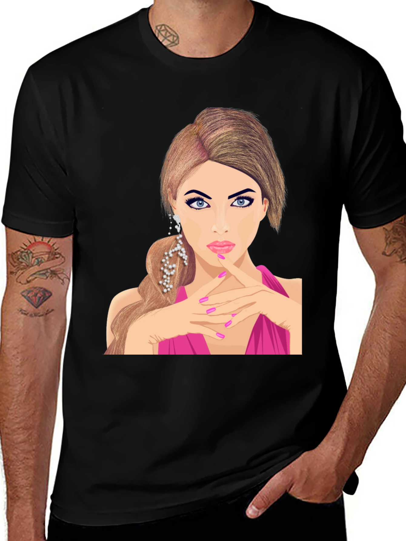 Variant 22 of Glamorous Woman Graphic Tee - Stylish Black T-Shirt