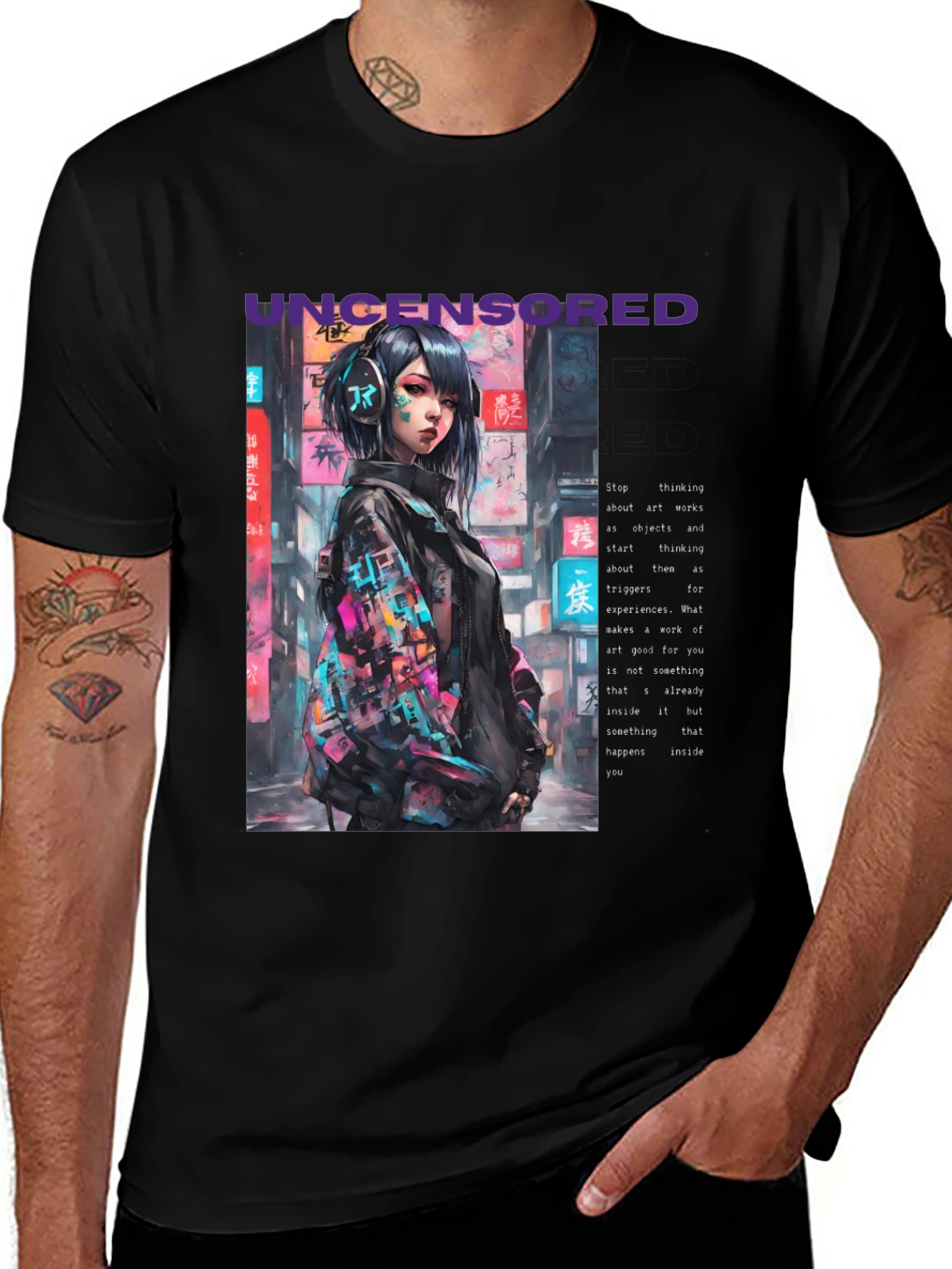 Variant 6 of Uncensored Cyberpunk Anime T-Shirt