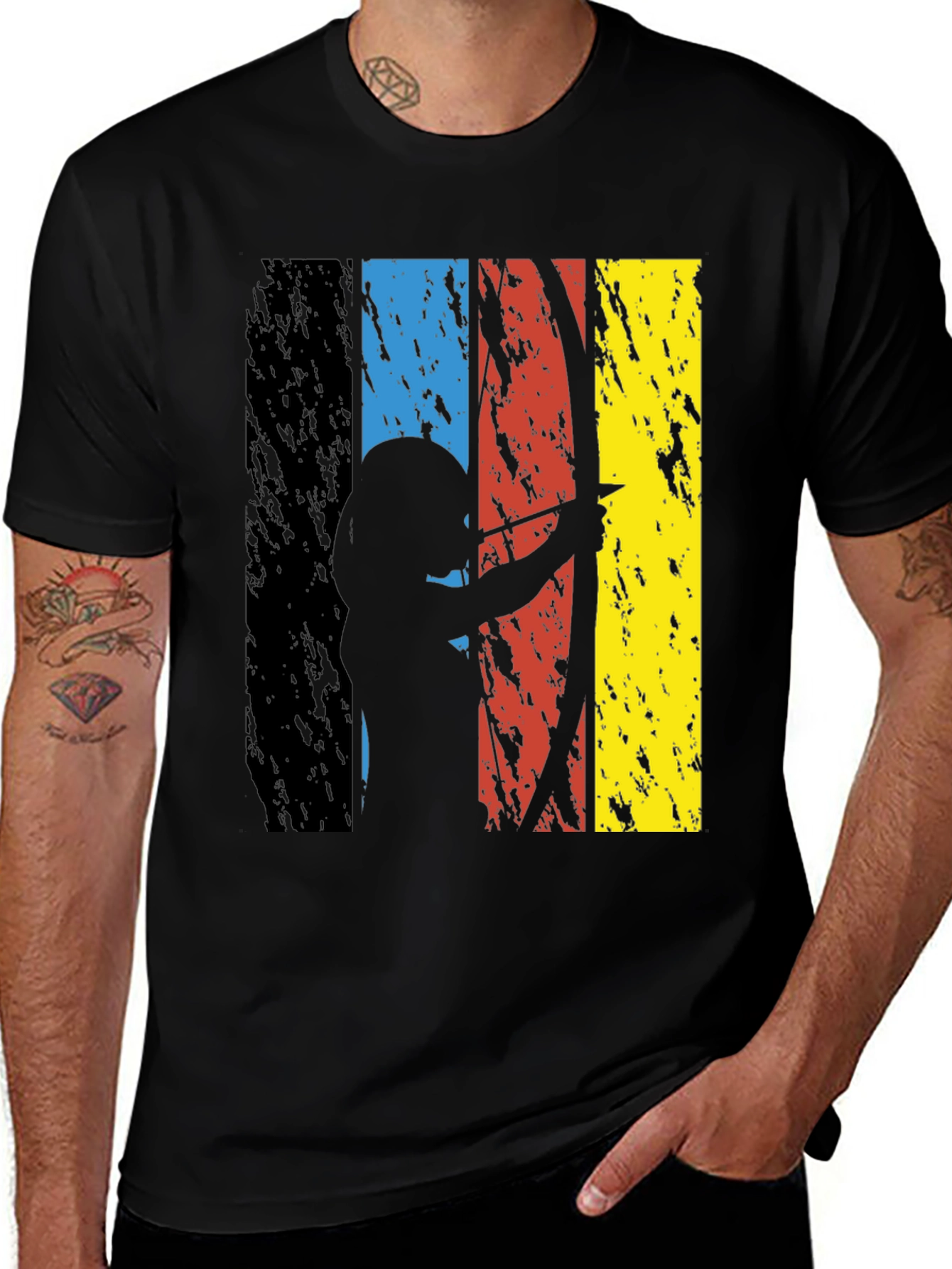 Variant 24 of Archery Silhouette Graphic Tee - Grunge Style