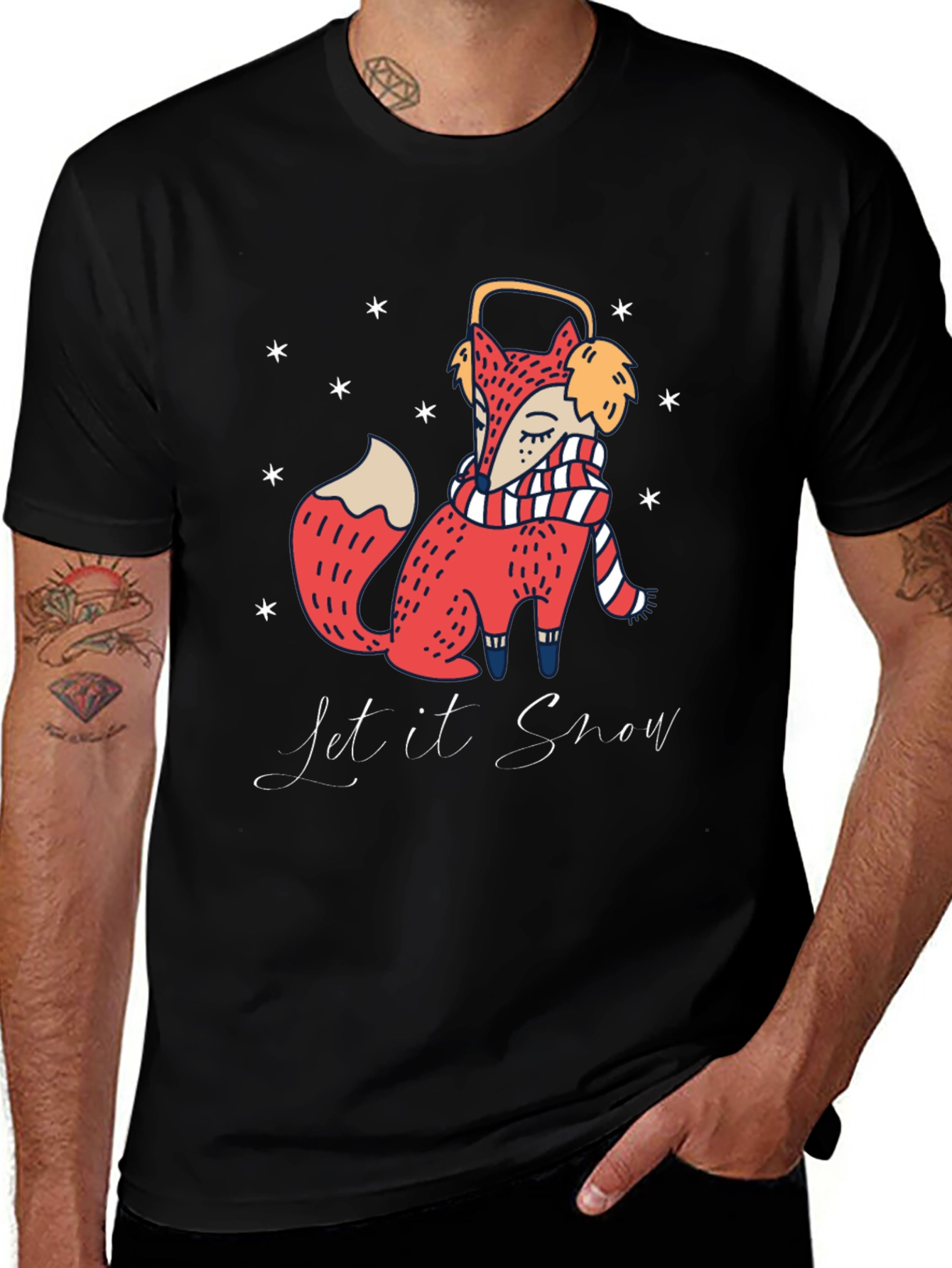 Variant 19 of Festive Fox 'Let it Snow' Graphic Tee