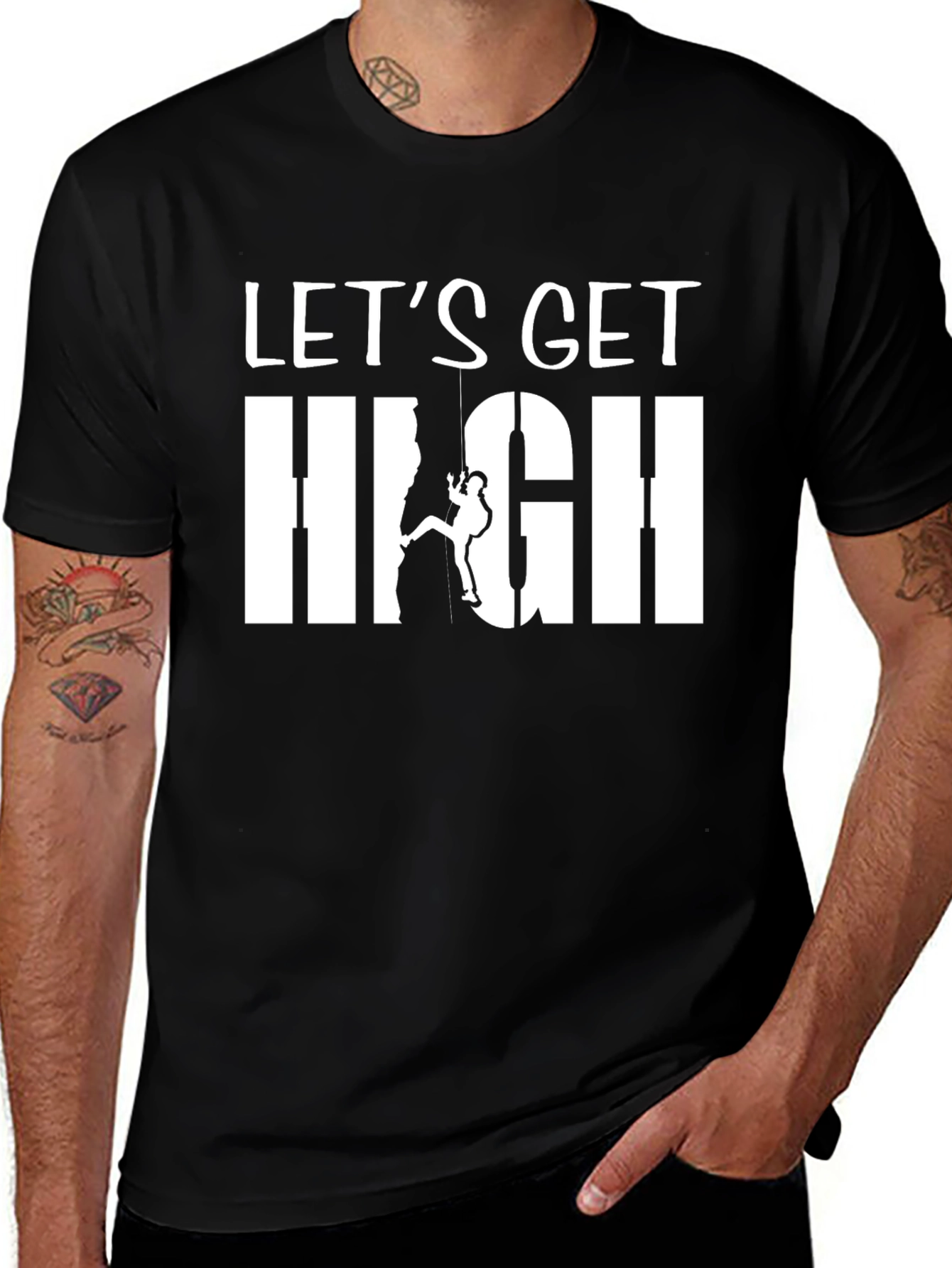 Variant 26 of Let's Get High Climbing T-Shirt - Adventure Tee
