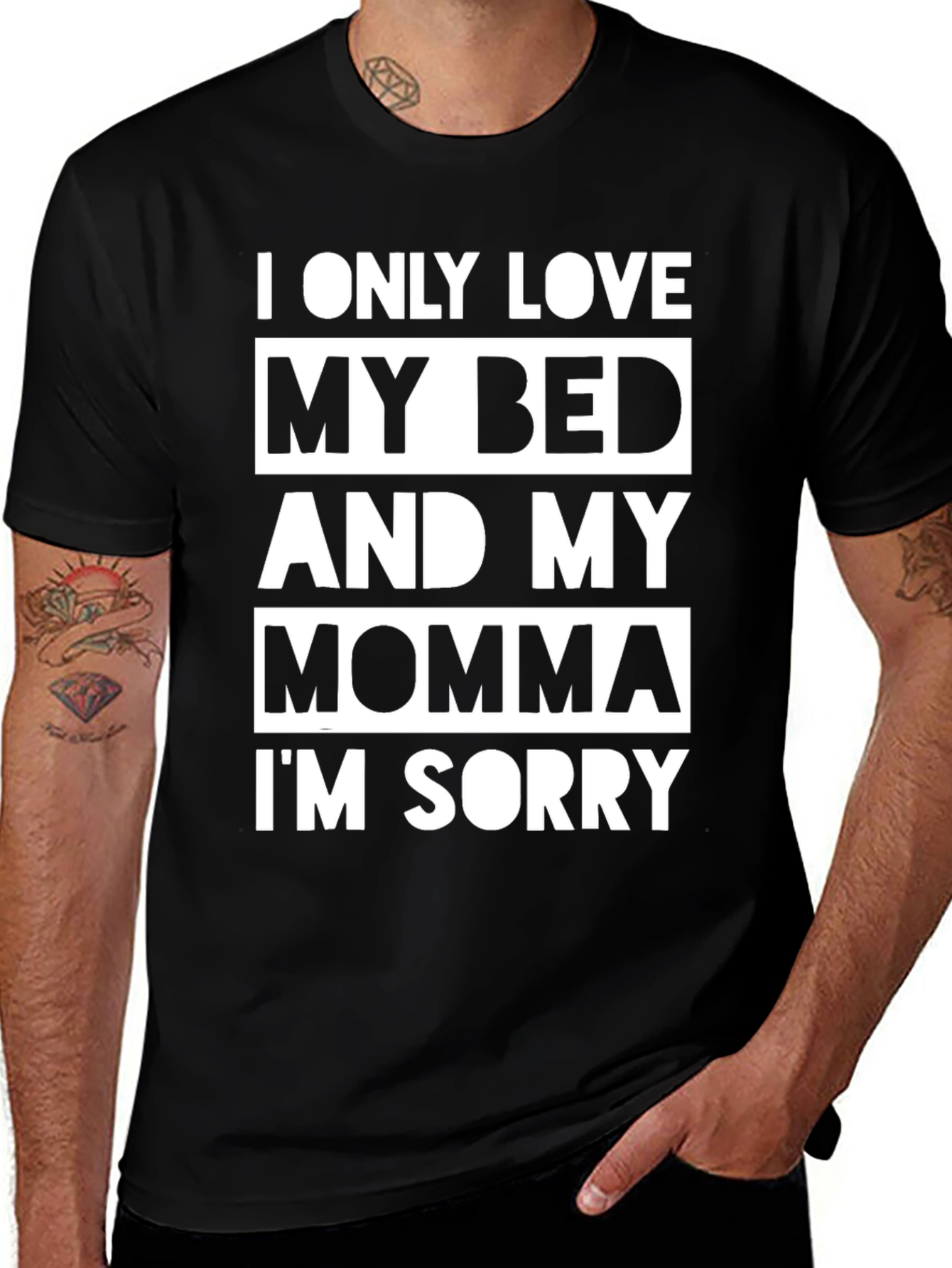 Variant 9 of My Bed & Momma Graphic Tee - Funny Men's T-Shirt