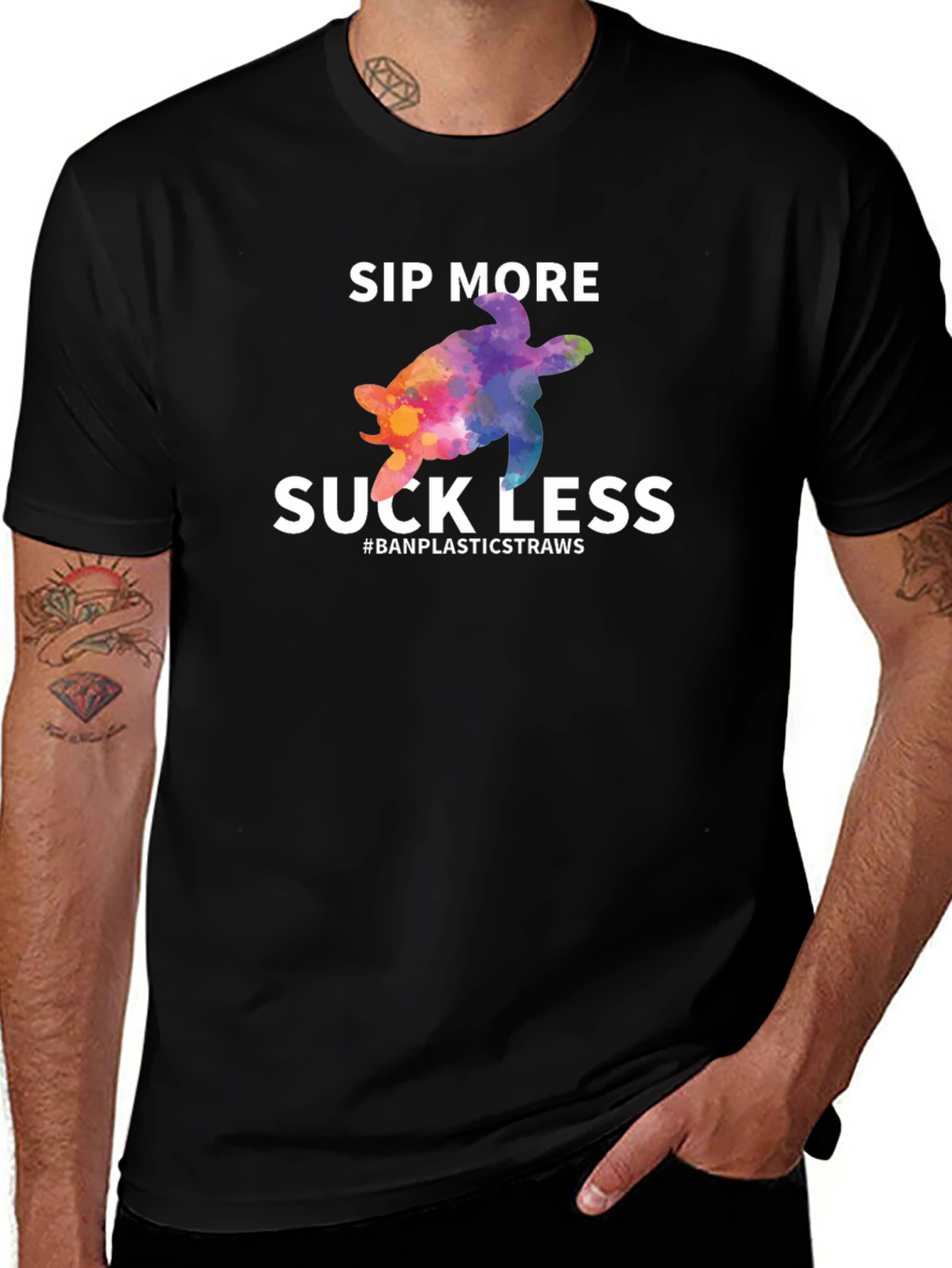 Variant 11 of Sip More Suck Less Turtle Graphic T-Shirt