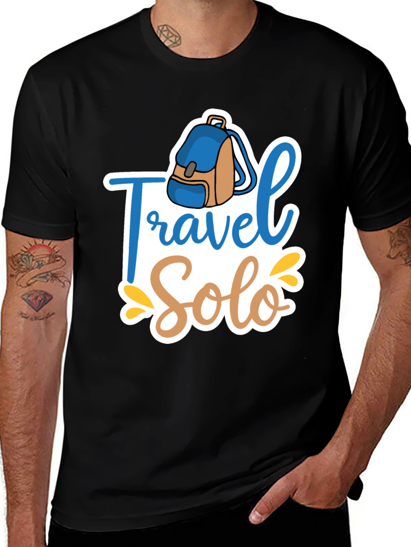 Variant 3 of Travel Solo Black T-Shirt