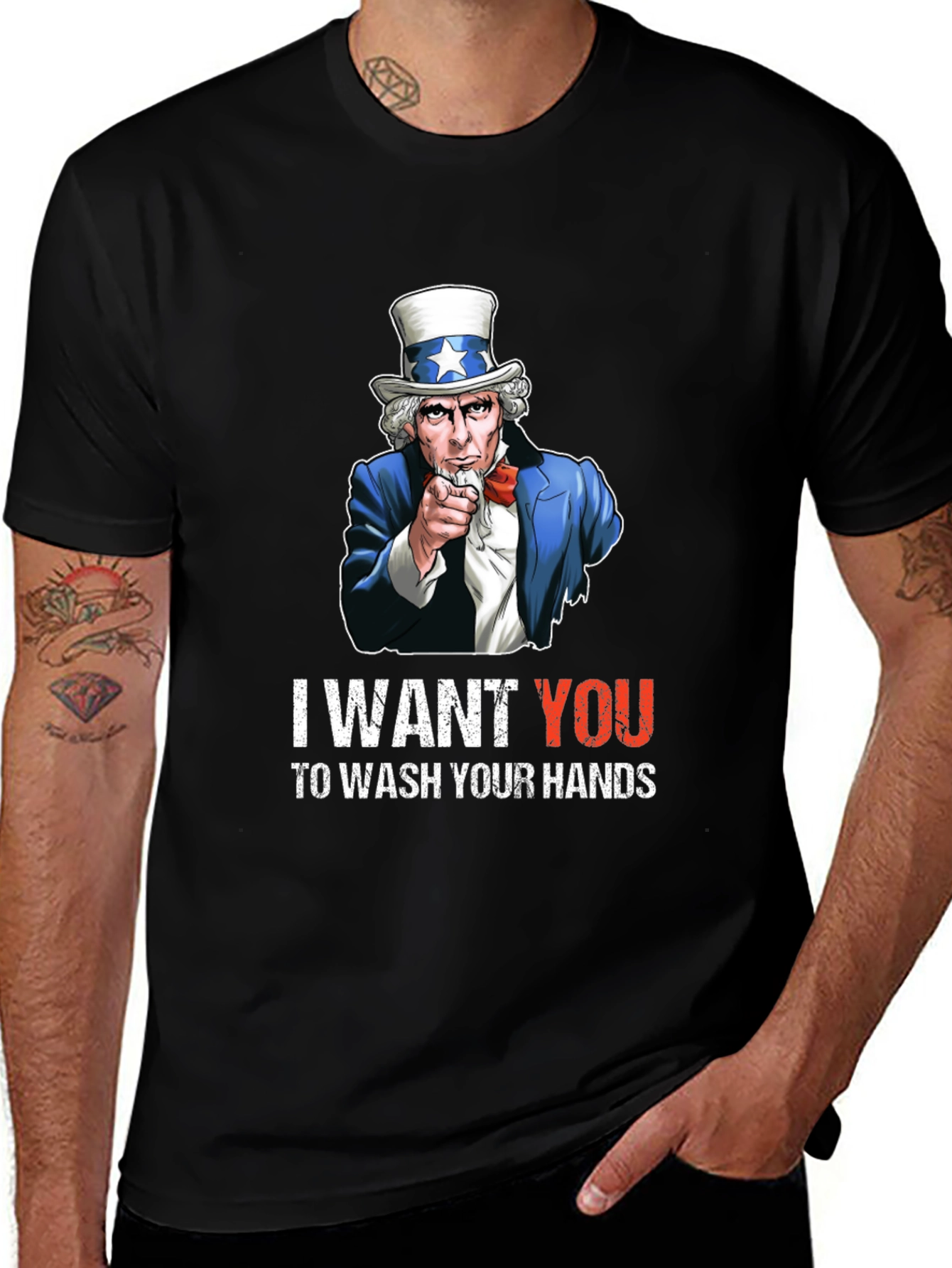 Uncle Sam "Wash Your Hands" Graphic Tee