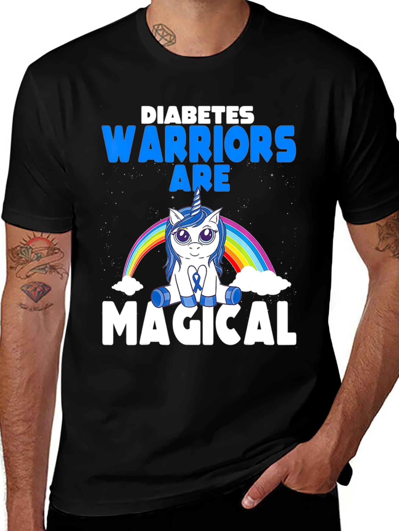 Variant 4 of Diabetes Warrior Magical Unicorn T-Shirt