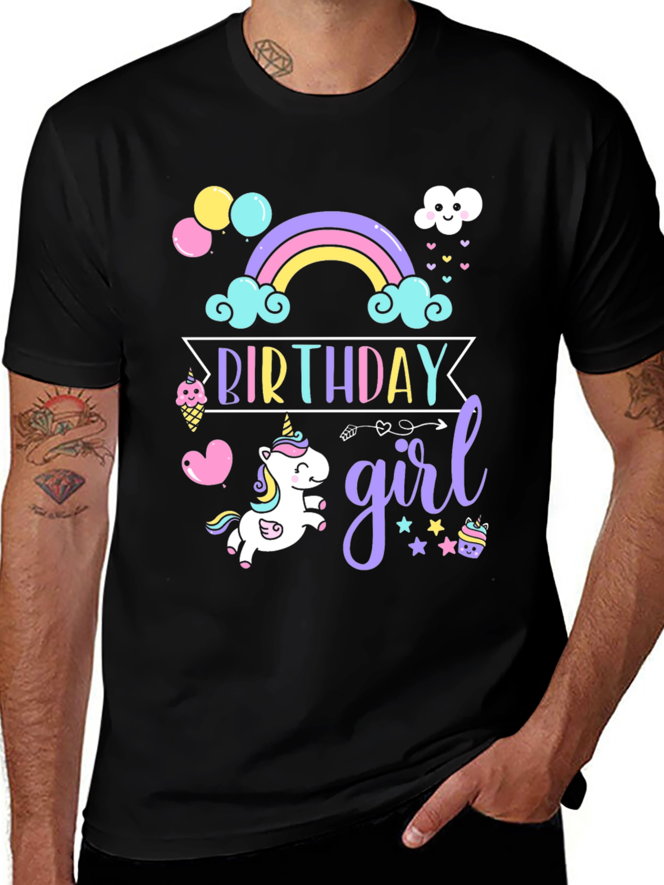 Variant 18 of Birthday Girl Unicorn T-Shirt