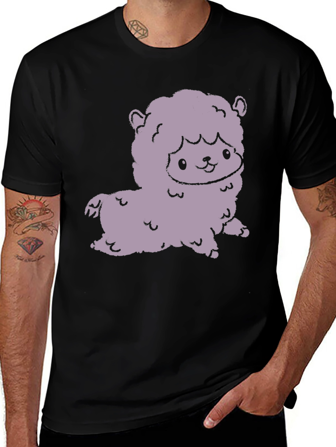 Variant 14 of Cute Alpaca Graphic Tee - Stylish Black T-Shirt