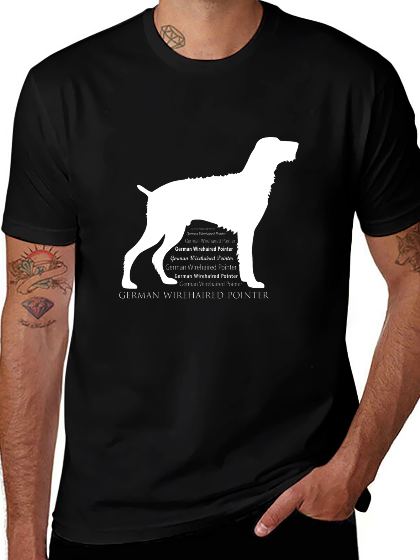 German Wirehaired Pointer Graphic Tee - Black