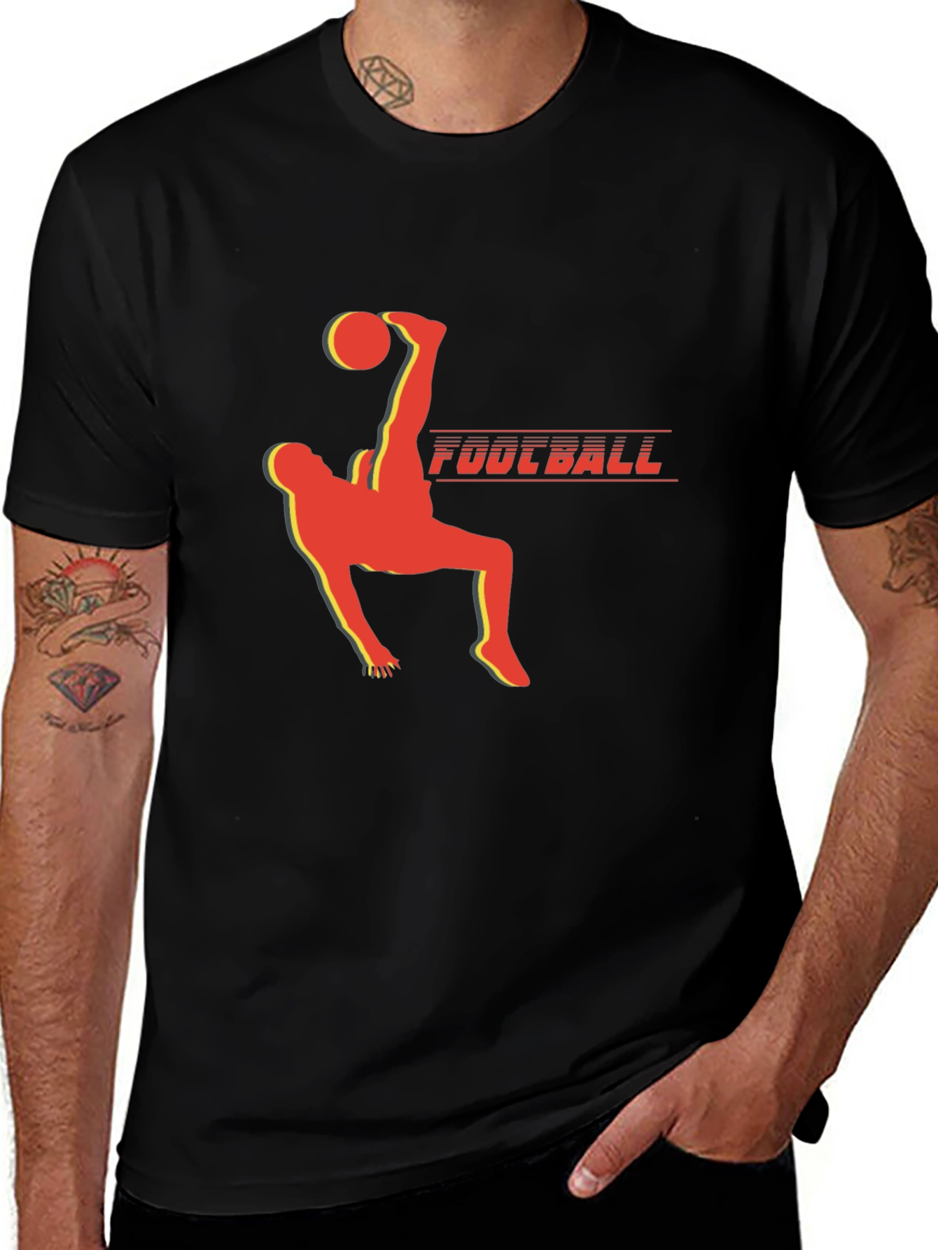 Variant 3 of Football Kick T-Shirt - Black