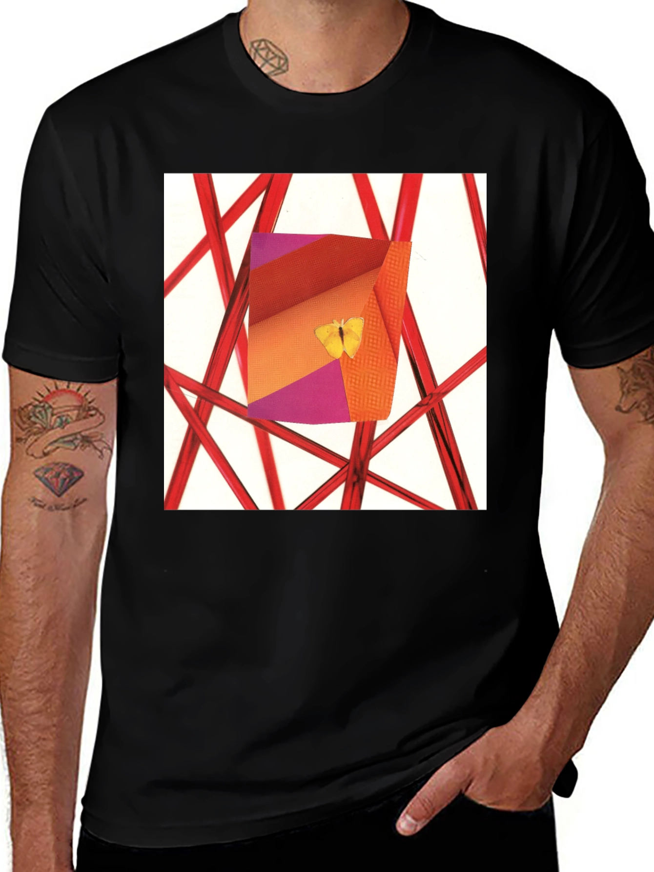 Variant 7 of Abstract Art T-Shirt: Butterfly Graphic Tee