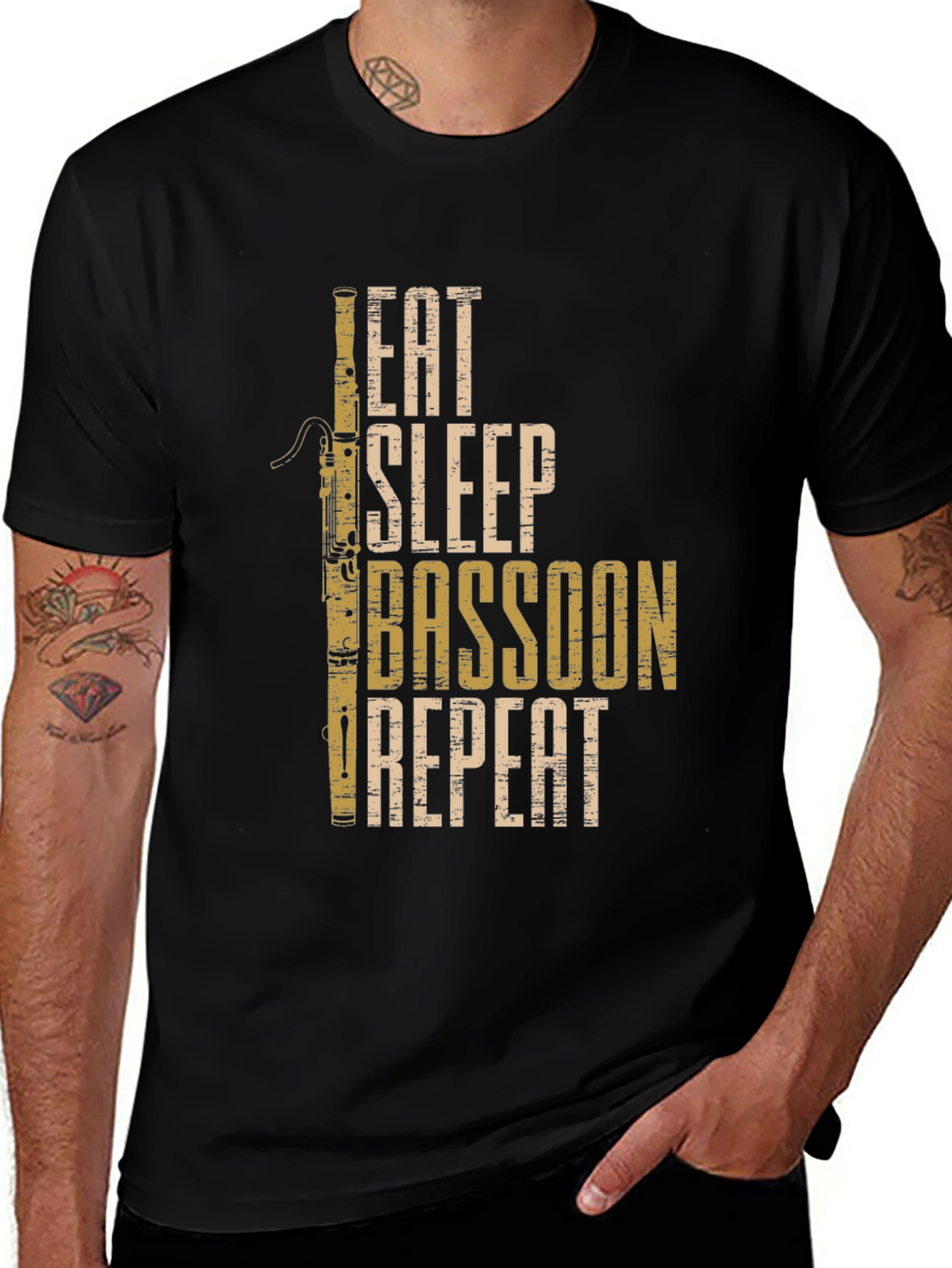 Variant 5 of Eat Sleep Bassoon Repeat Black T-Shirt