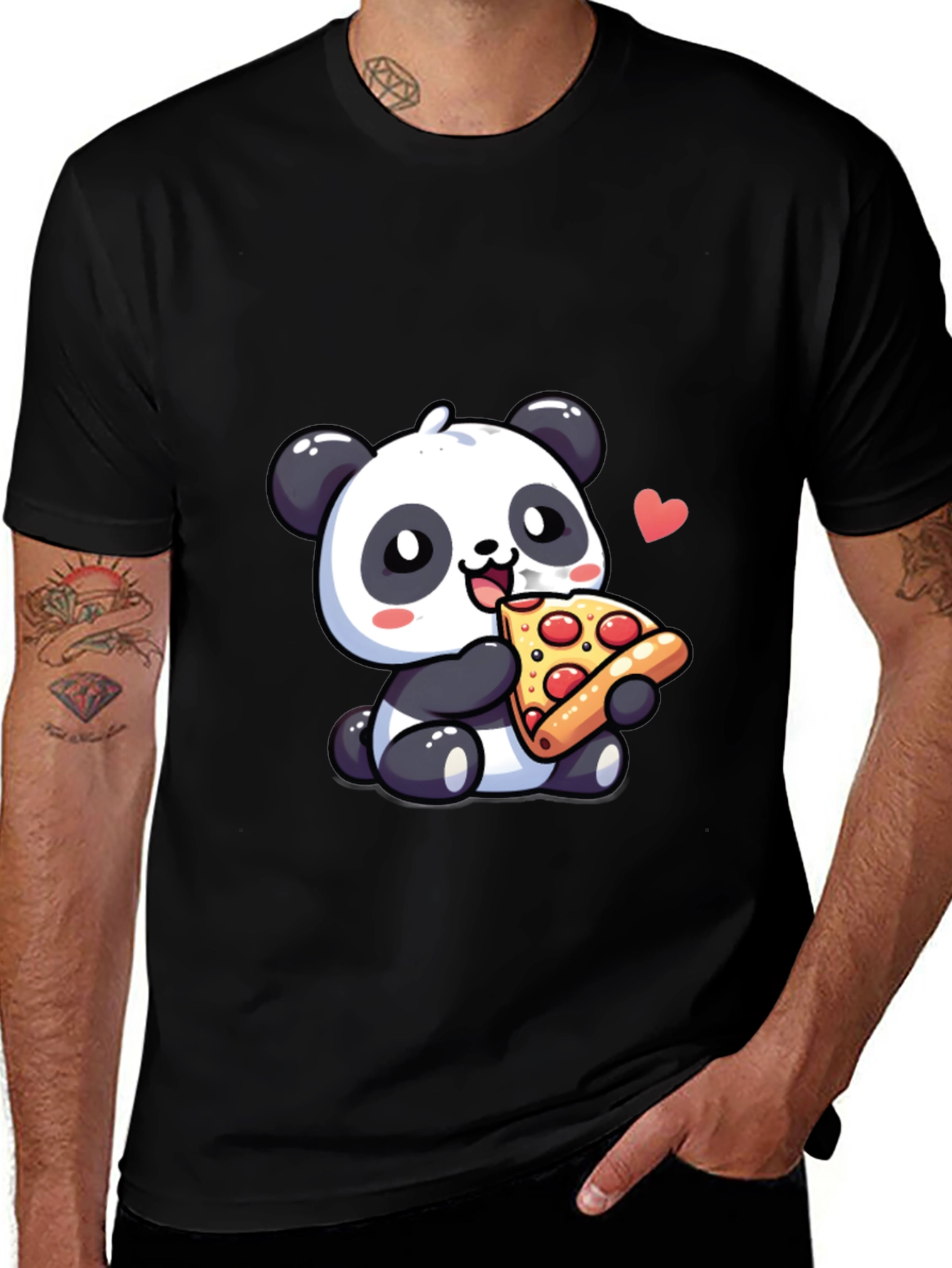 Variant 28 of Cute Panda Pizza Lover Graphic T-Shirt