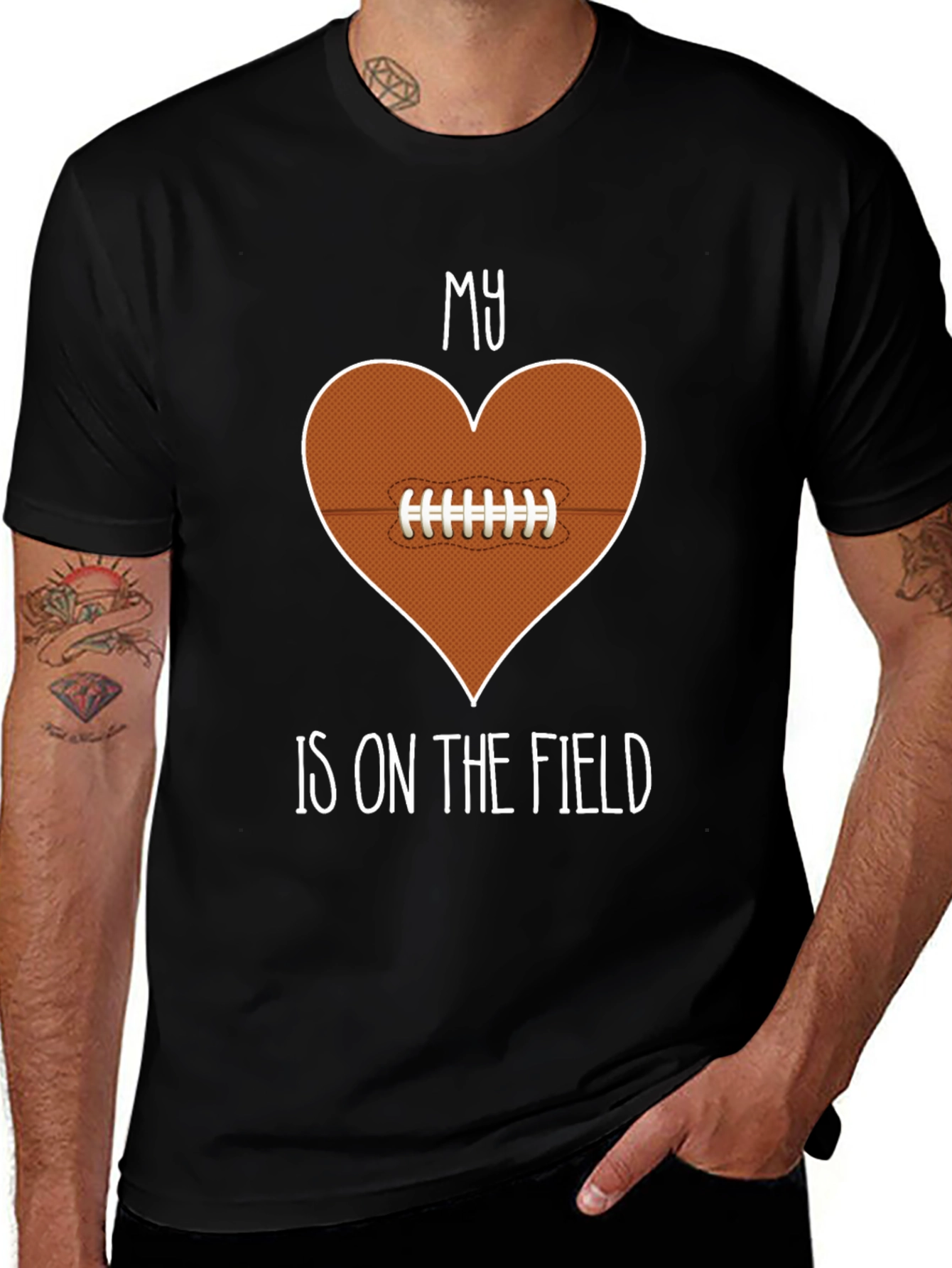 Variant 4 of My Heart is on the Field T-Shirt Football Lover Tee