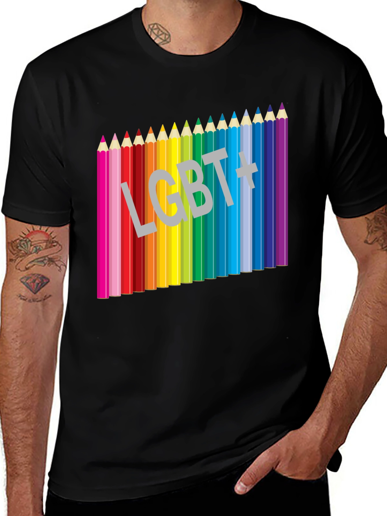 LGBT+ Pencils Black T-Shirt