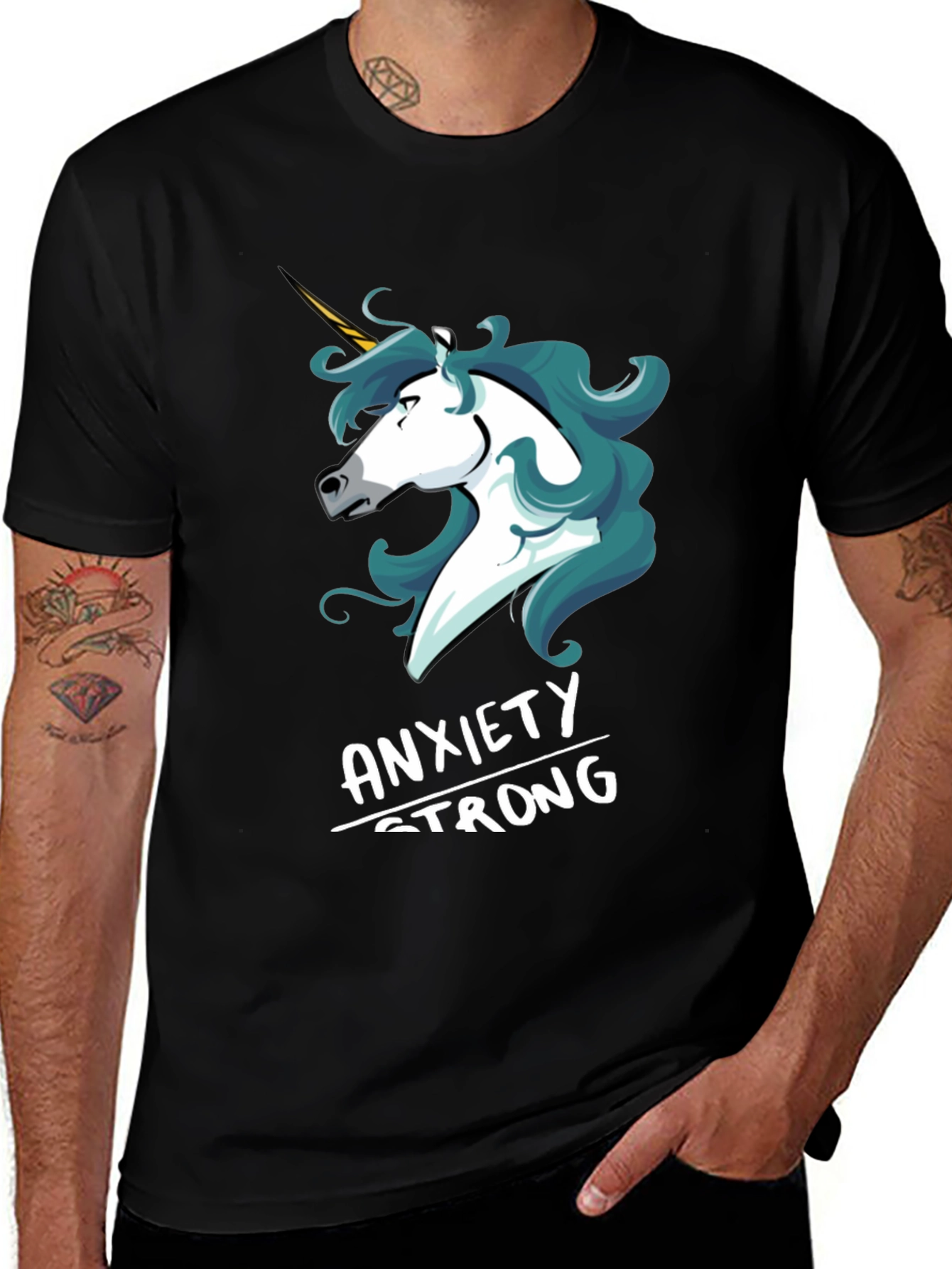 Variant 9 of Anxiety Strong Unicorn Graphic T-Shirt
