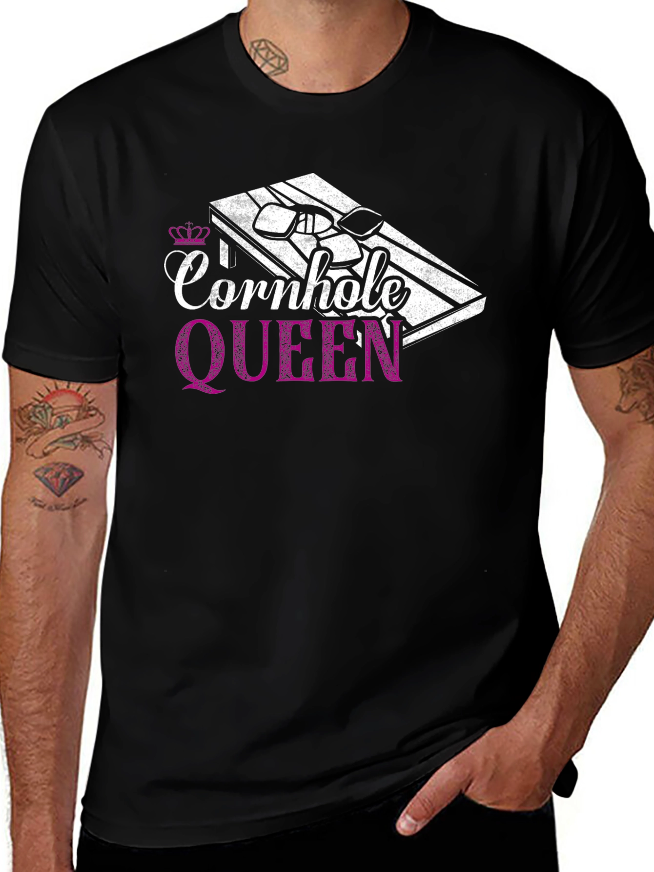 Variant 2 of Cornhole Queen Black T-Shirt