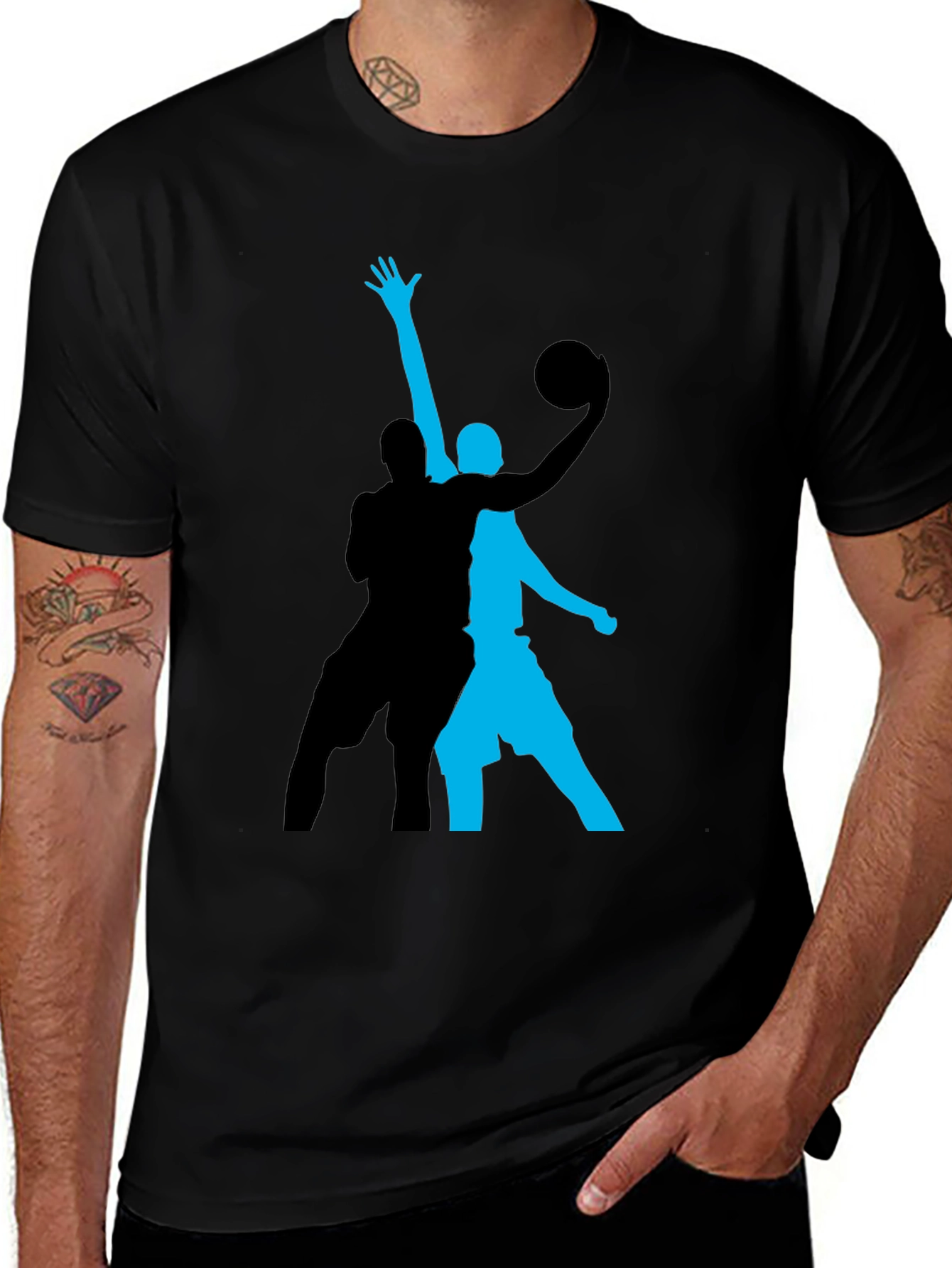 Variant 26 of Basketball Graphic Tee - Black