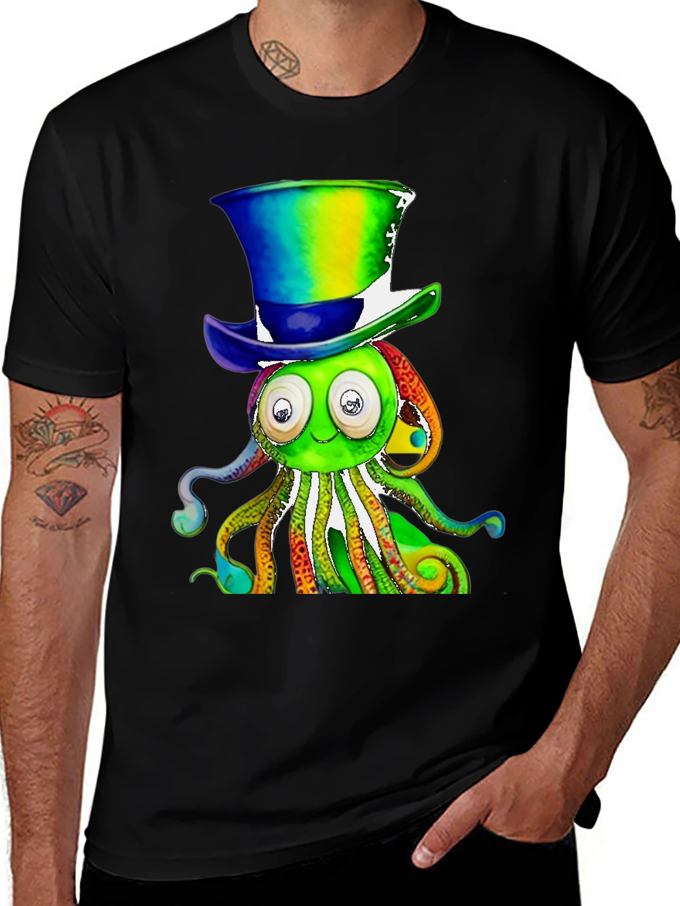 Variant 29 of Octopus Top Hat T-Shirt