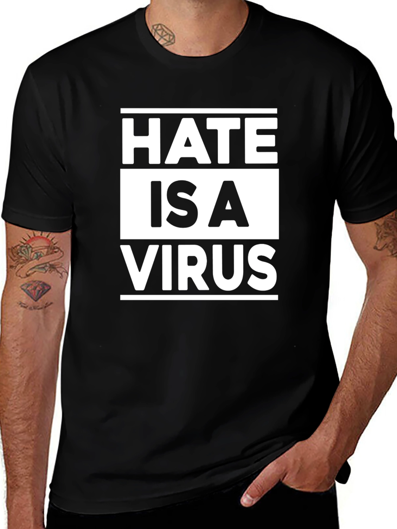 Hate Is A Virus Black T-Shirt