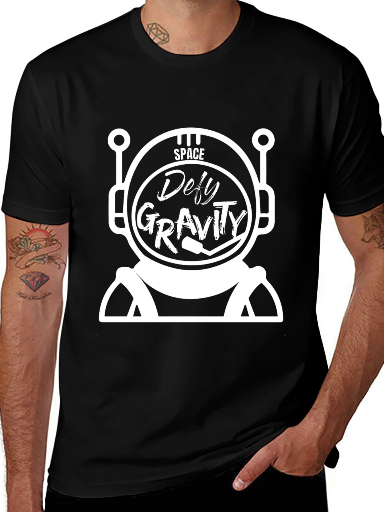 Defy Gravity Space Astronaut Black T-Shirt