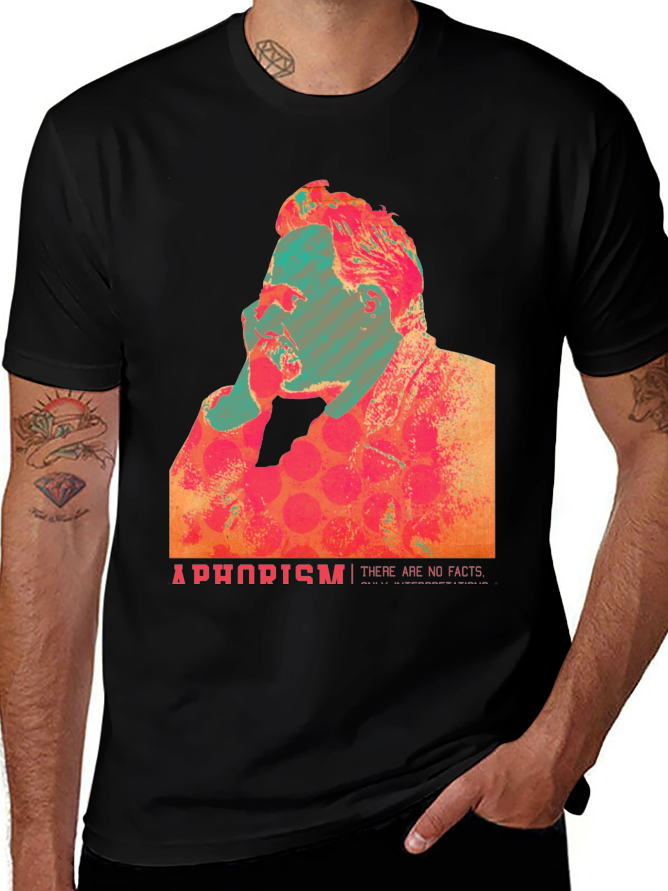 Variant 27 of Abstract Nietzsche Quote Graphic T-Shirt