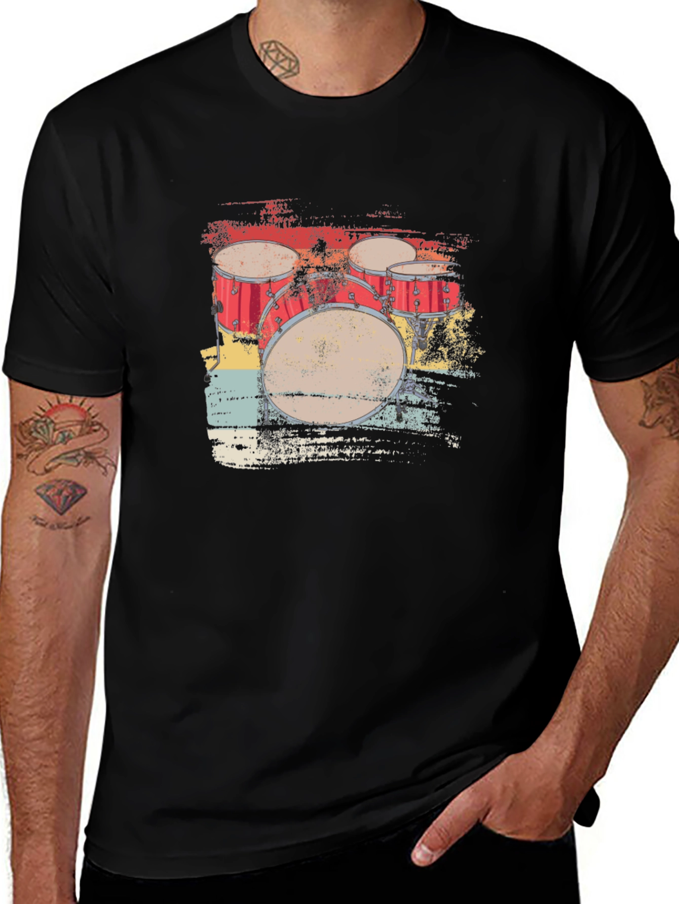 Variant 4 of Retro Drum Set Graphic Tee