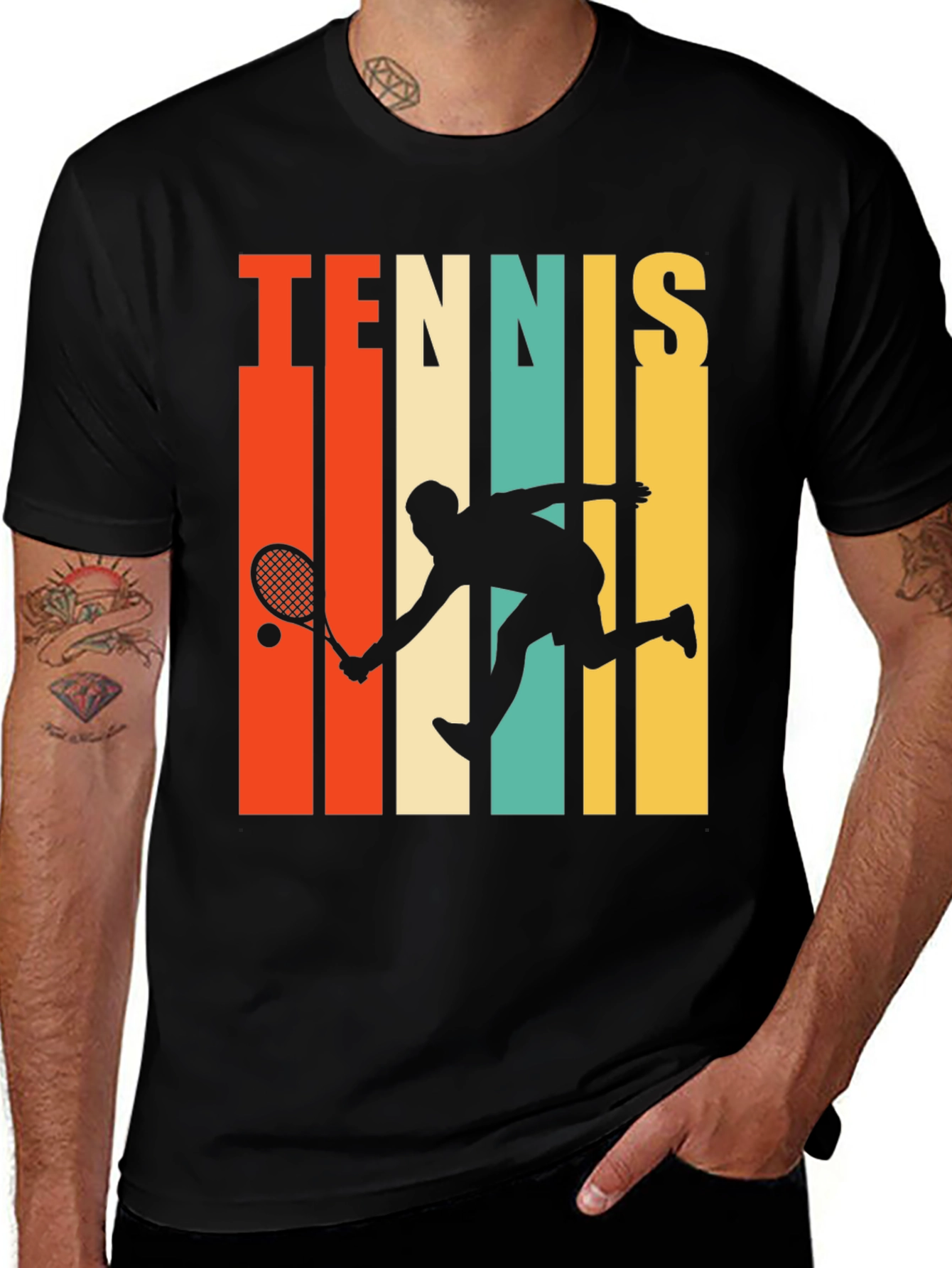 Variant 6 of Retro Tennis Player Graphic T-Shirt