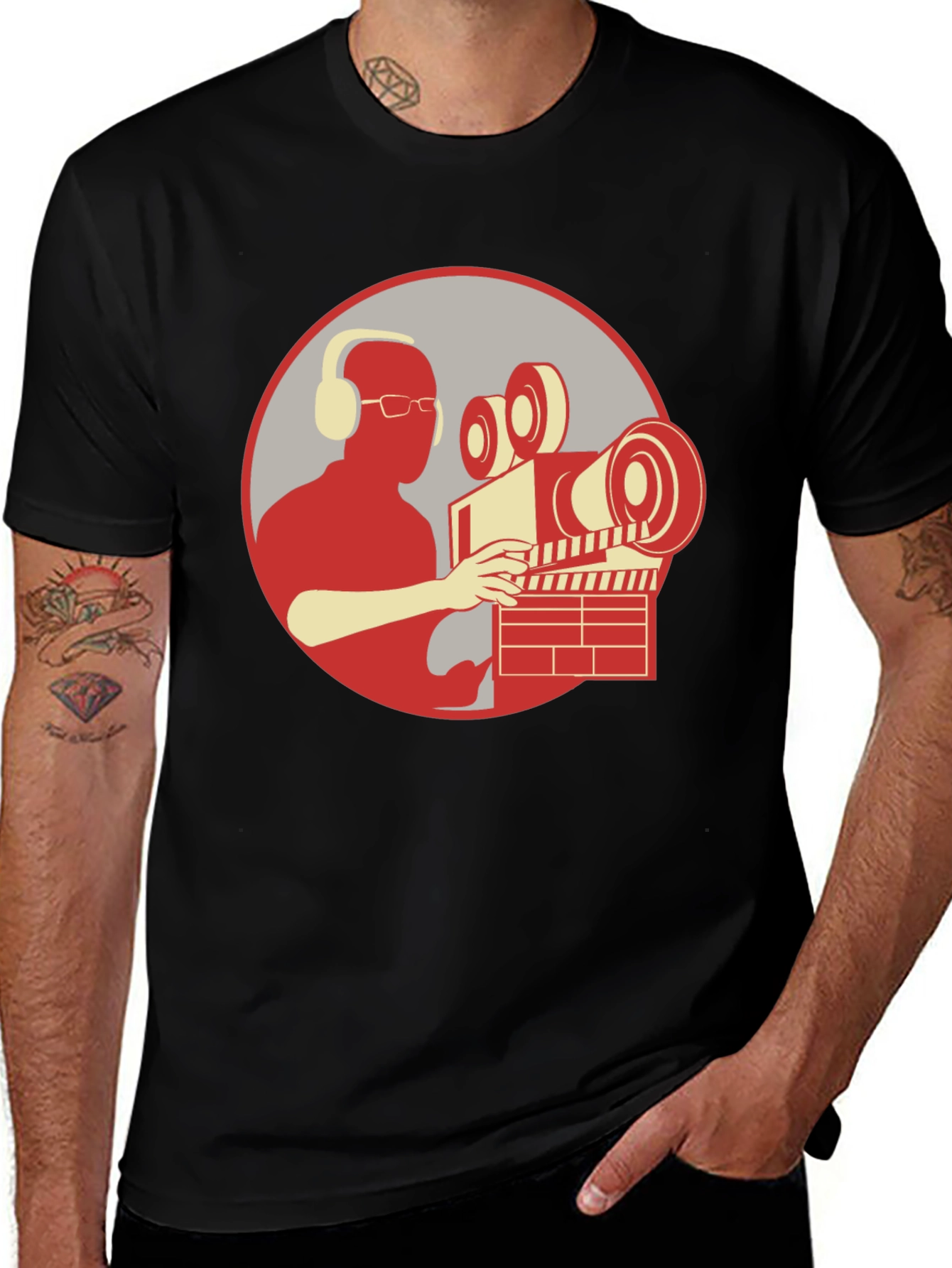 Vintage Filmmaker T-Shirt - Black Crew Neck Tee