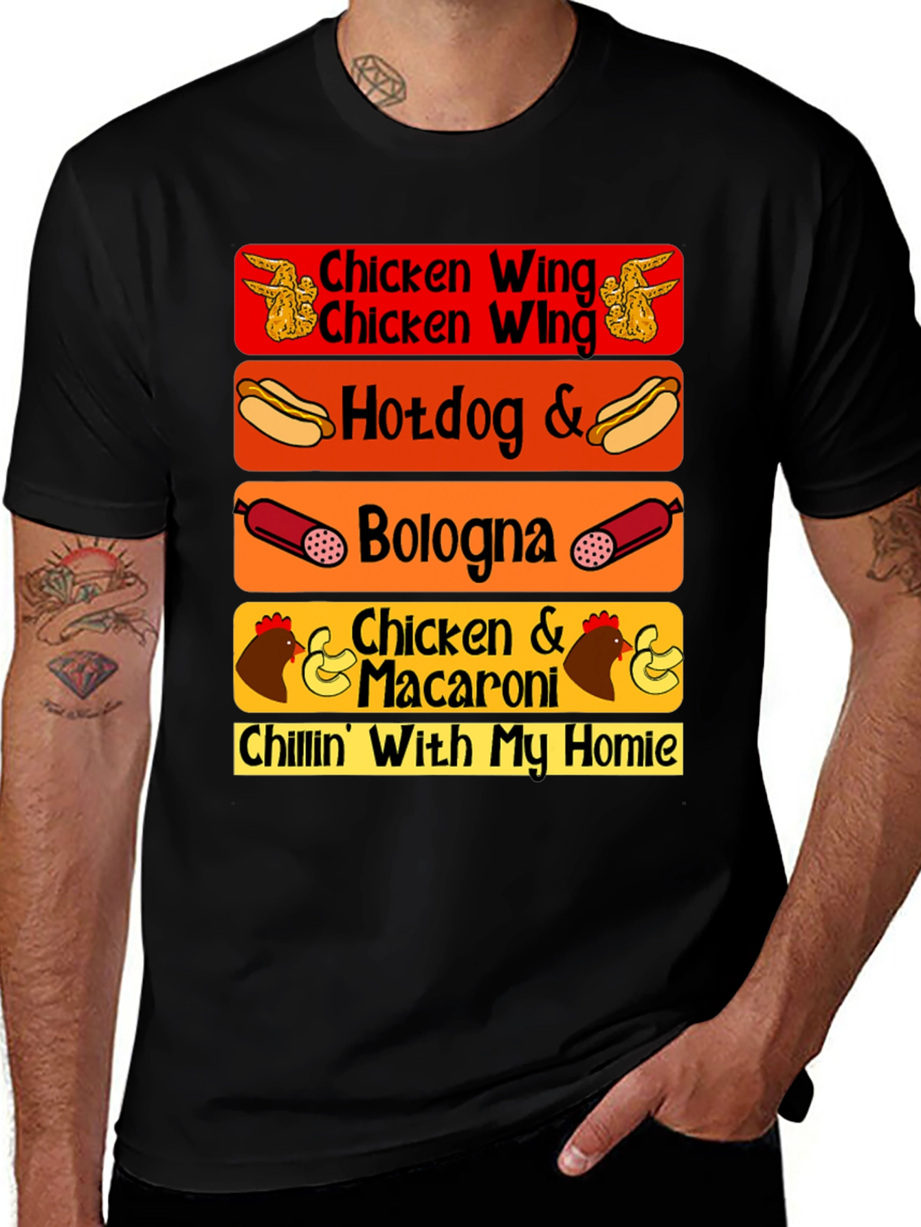 Food Lover Graphic Tee - Chicken Wings & More!