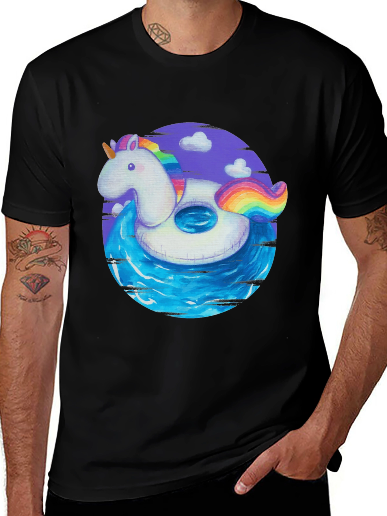 Variant 25 of Unicorn Pool Float Graphic Tee