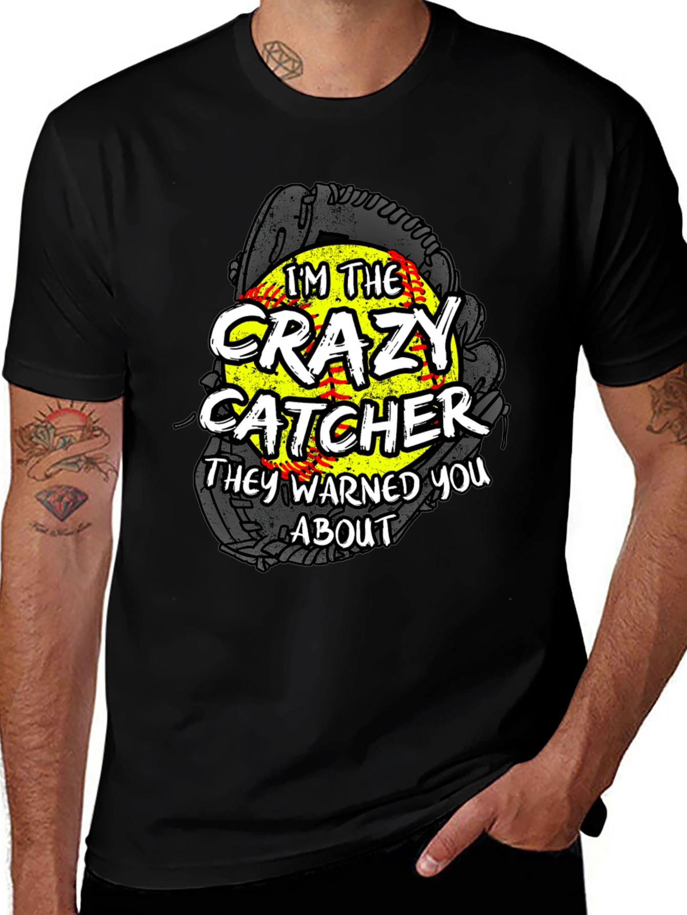 Crazy Catcher Softball Graphic Tee
