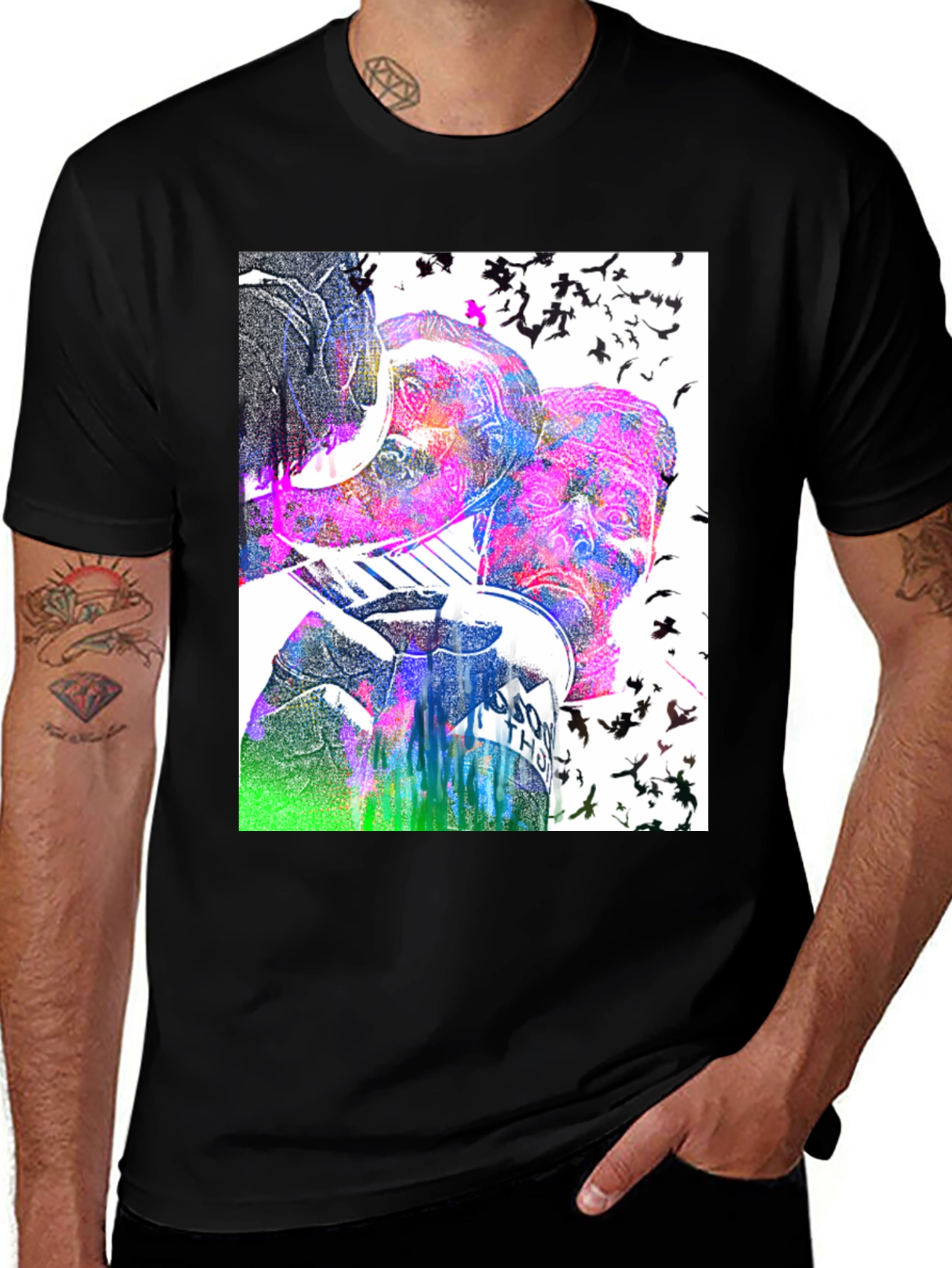 Variant 18 of Artistic Graphic Tee - Black