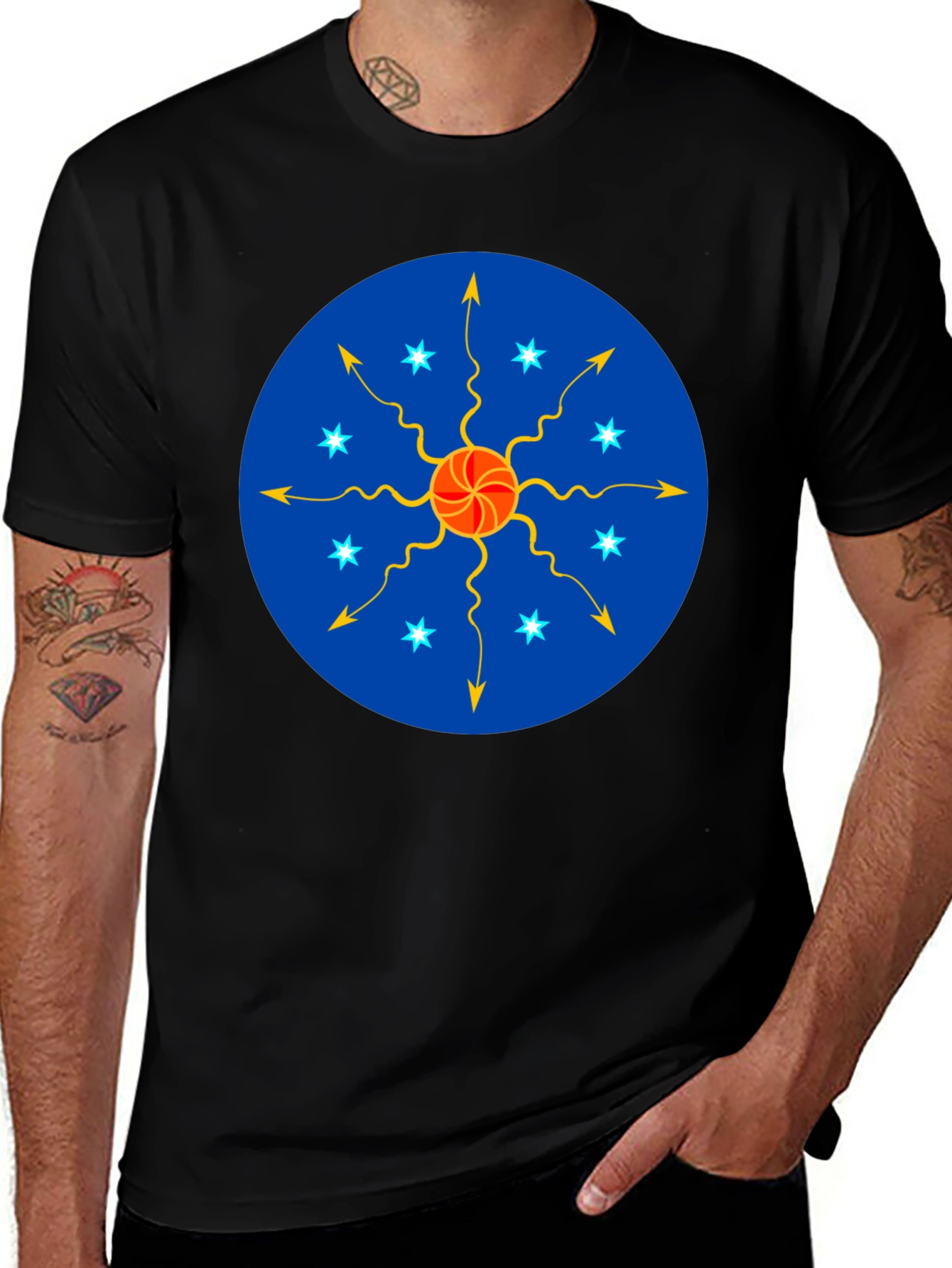 Variant 28 of Unique Sun Starburst Design T-Shirt