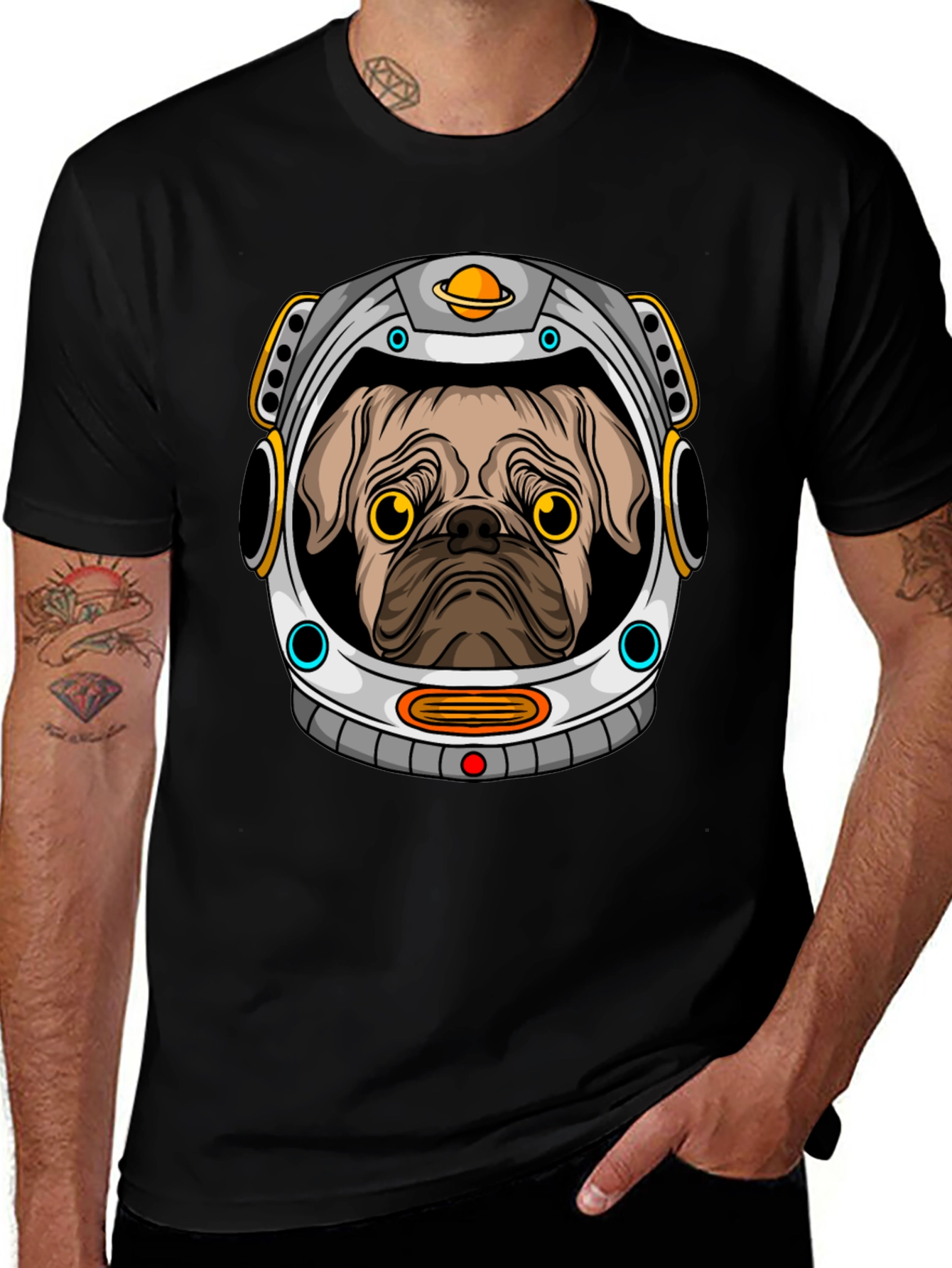 Variant 19 of Pug Astronaut Graphic T-Shirt