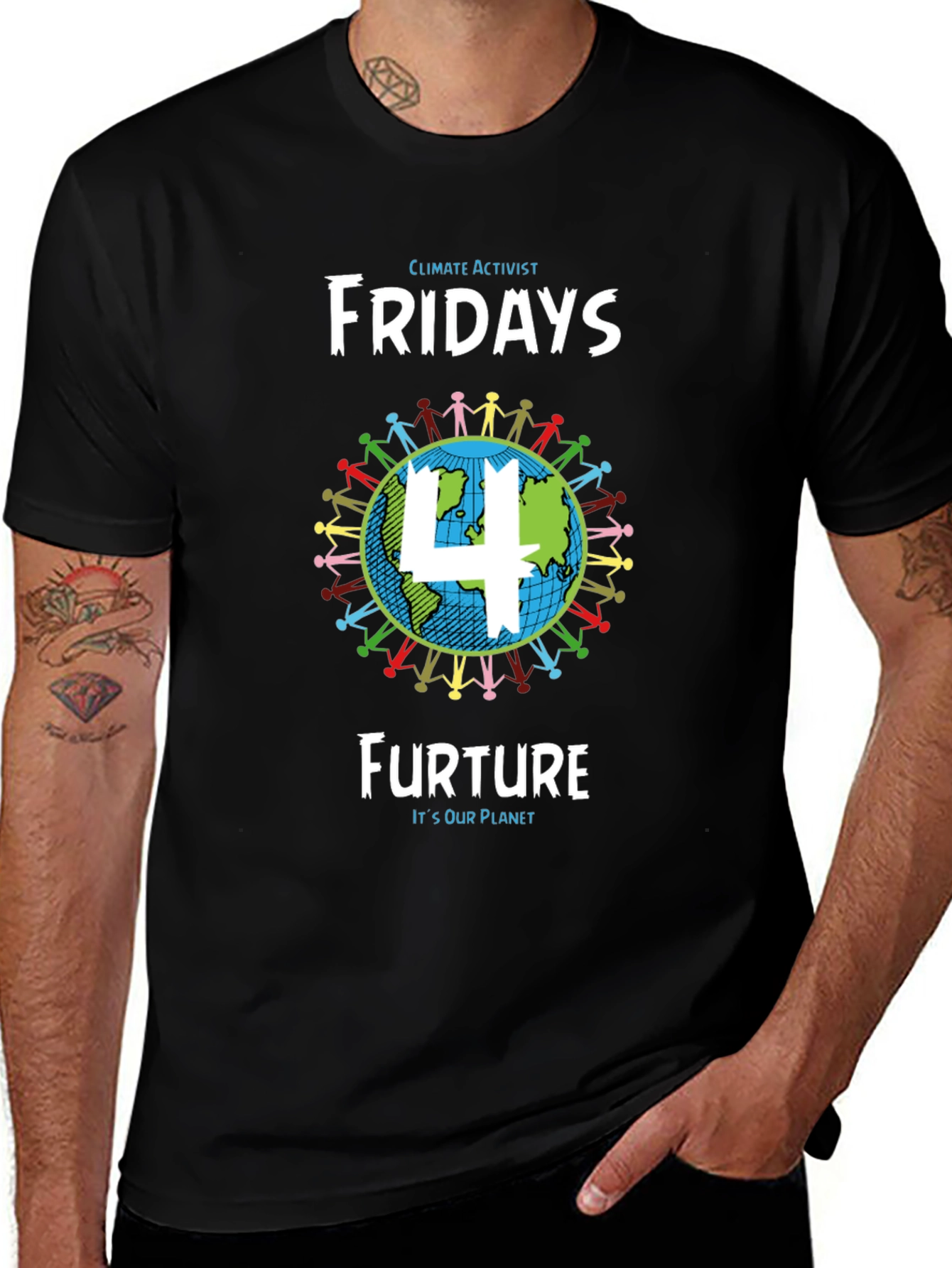 Variant 22 of Climate Activist Friday's 4 Future Black T-Shirt