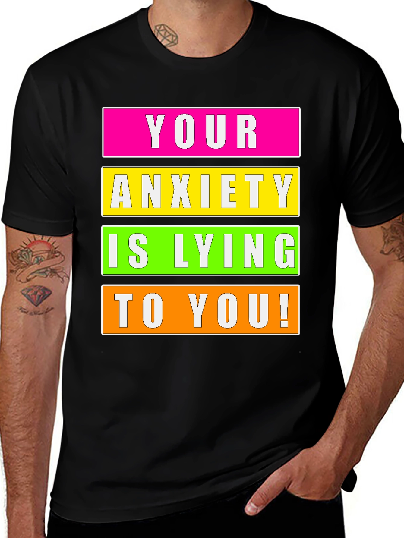 Anxiety Lying T-Shirt - Colorful Statement Tee