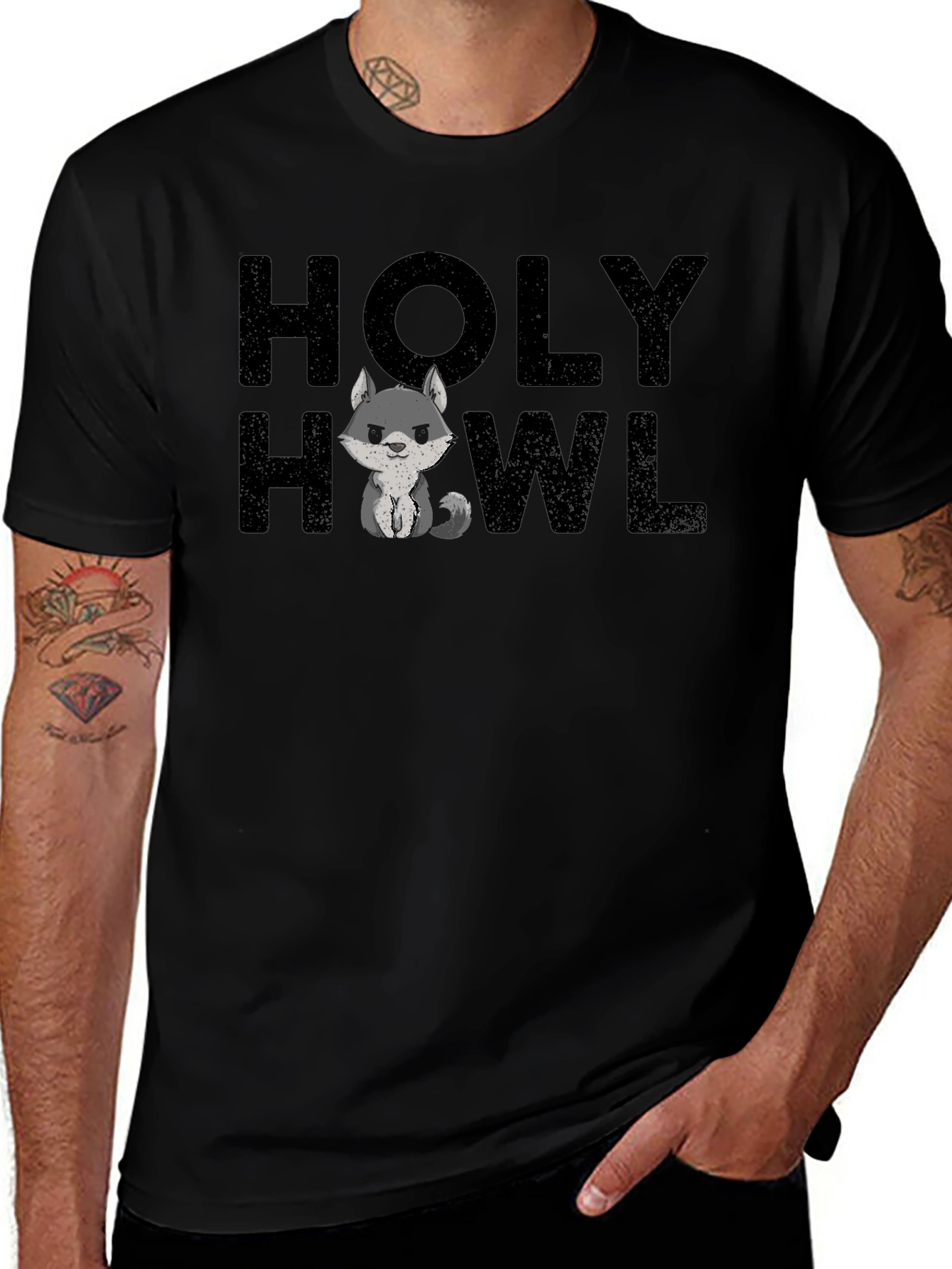 Variant 3 of Holy Howl Graphic Tee - Men's Black T-Shirt