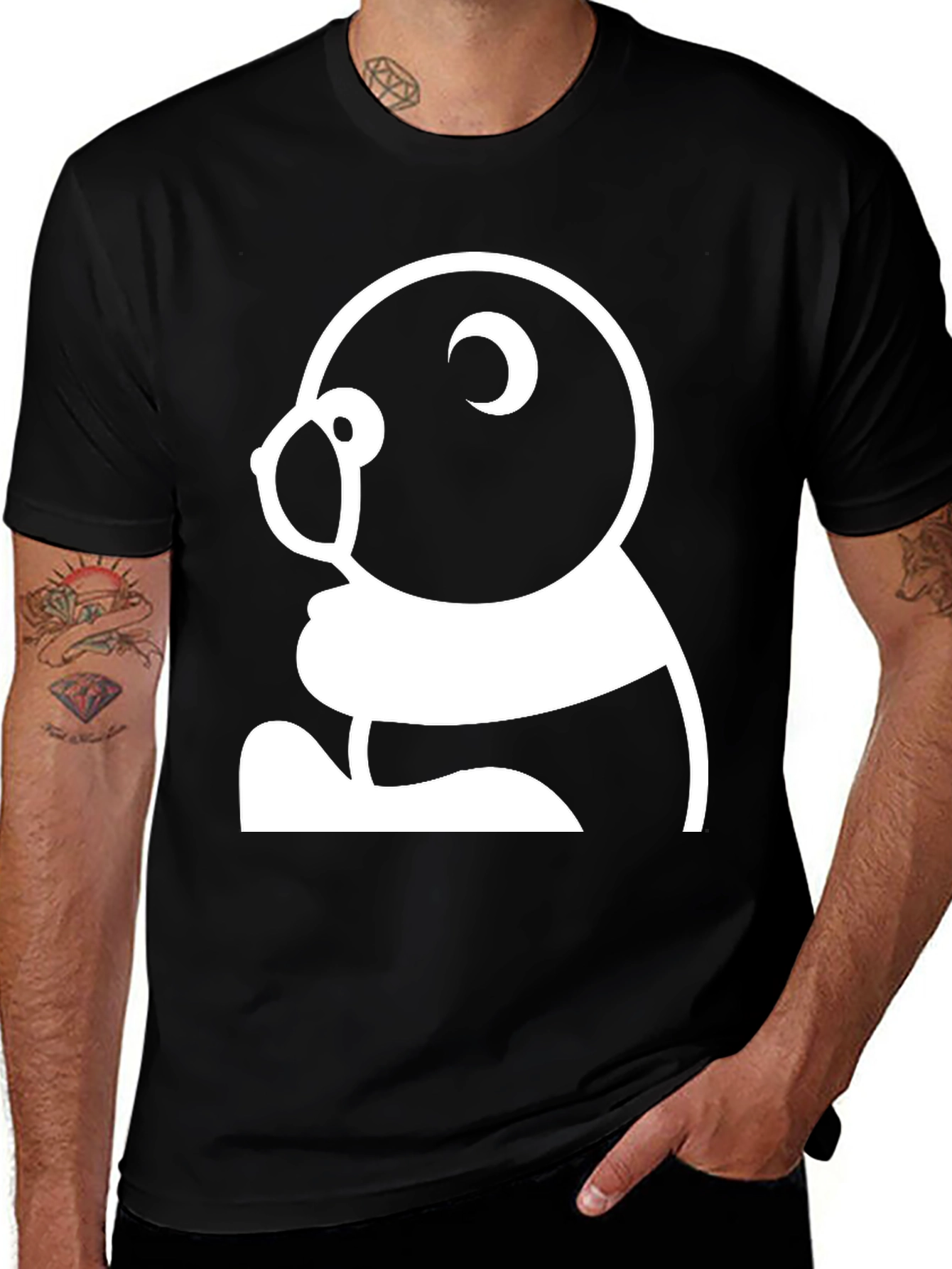 Variant 22 of Black T-Shirt with Panda Graphic