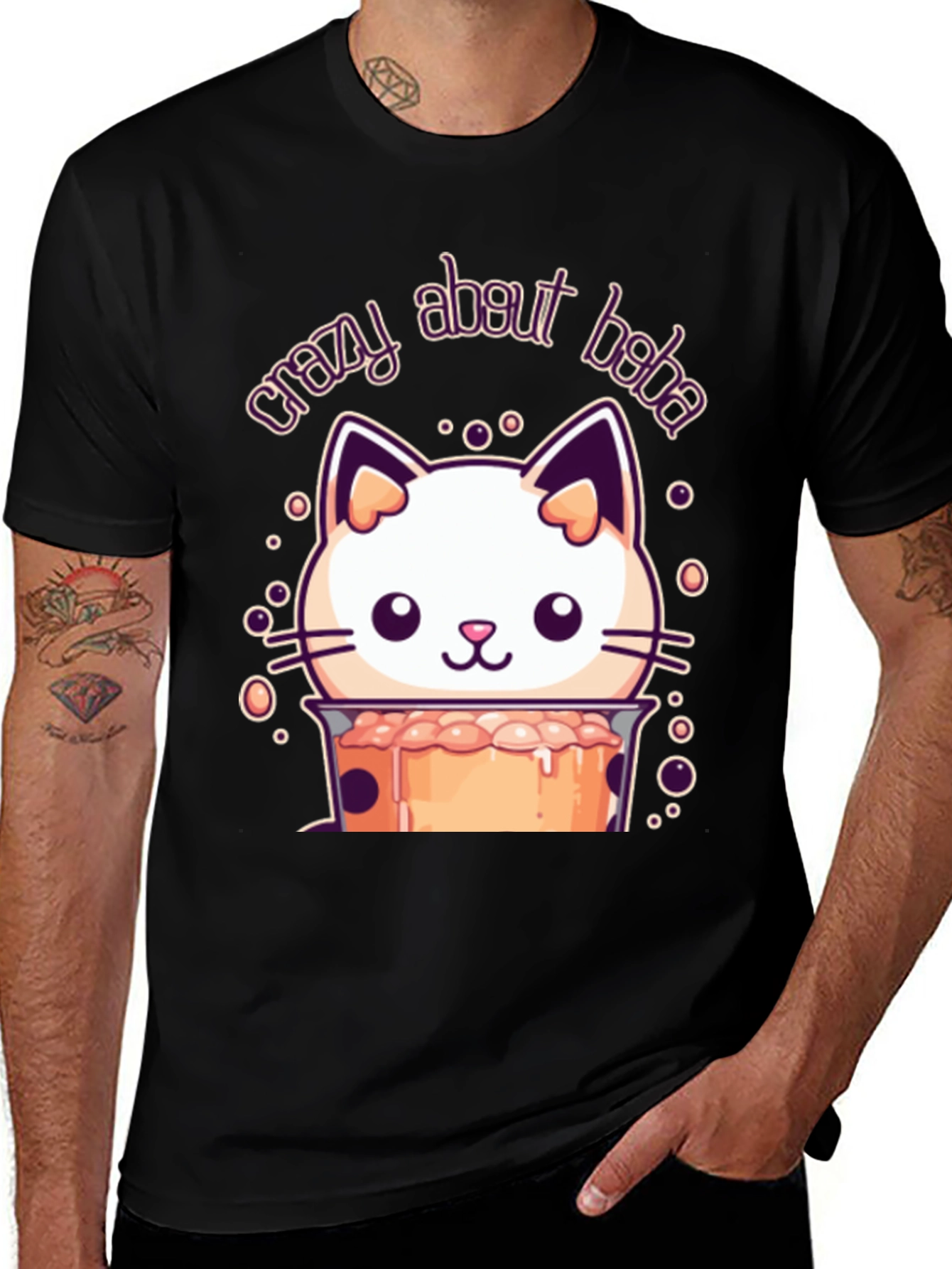 Variant 5 of Crazy About Boba Cat T-Shirt