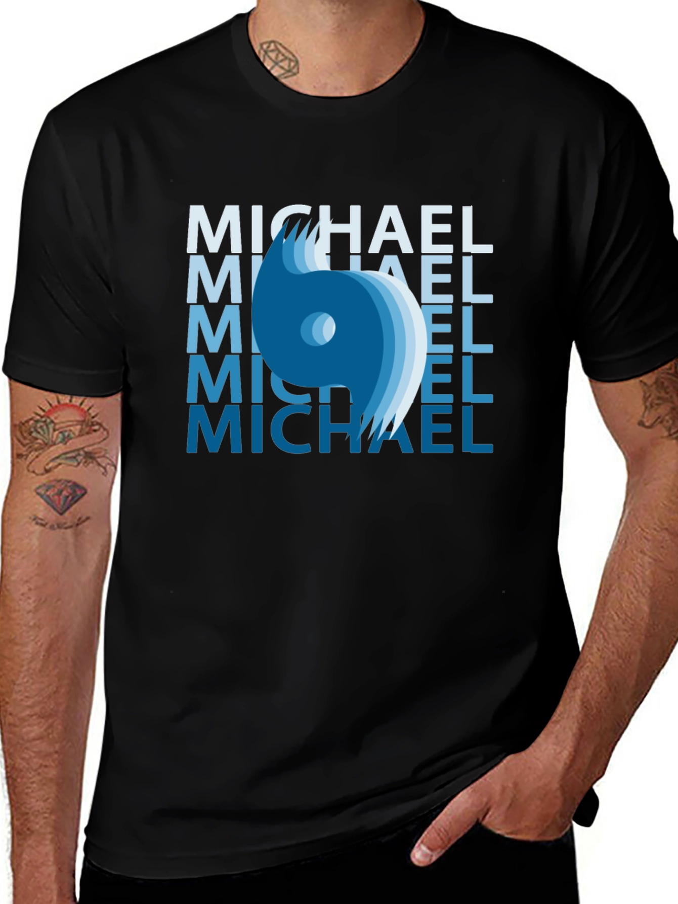 Variant 10 of Michael Name Graphic T-Shirt - Stylish Crew Neck Tee