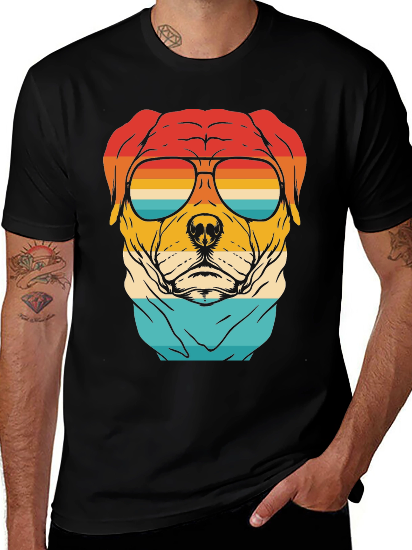 Variant 2 of Retro Dog T-Shirt - Cool Canine Vibes!