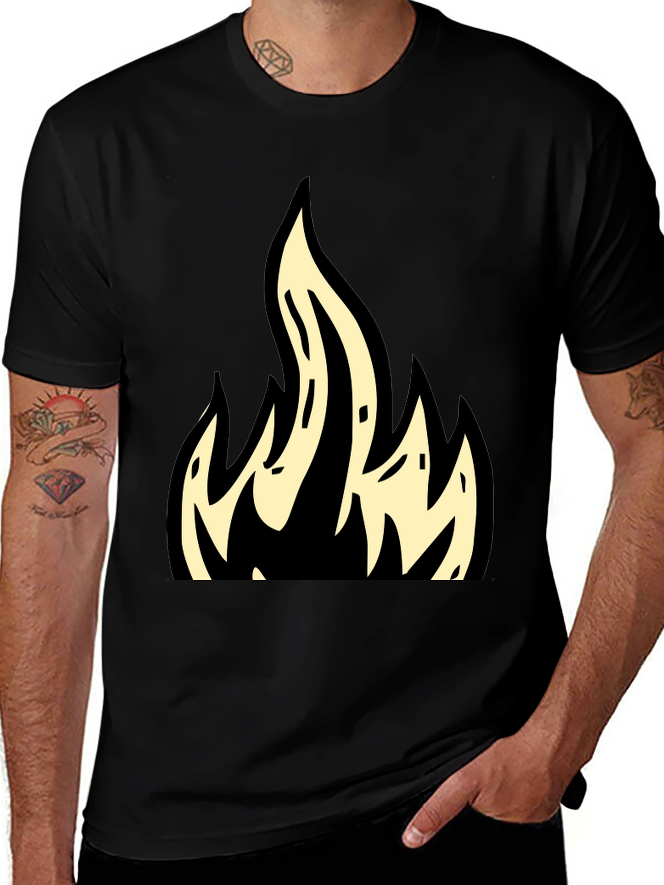 Variant 7 of Flame Graphic Black T-Shirt - Bold & Stylish