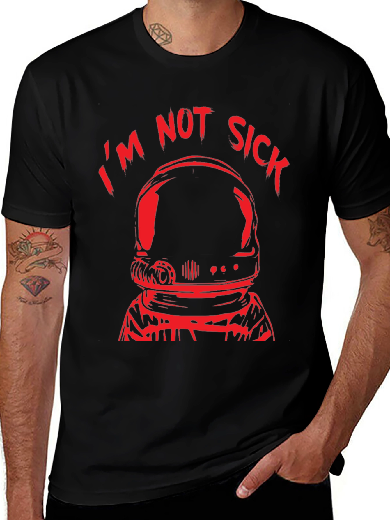 Black I'm Not Sick Astronaut Black T-Shirt main image