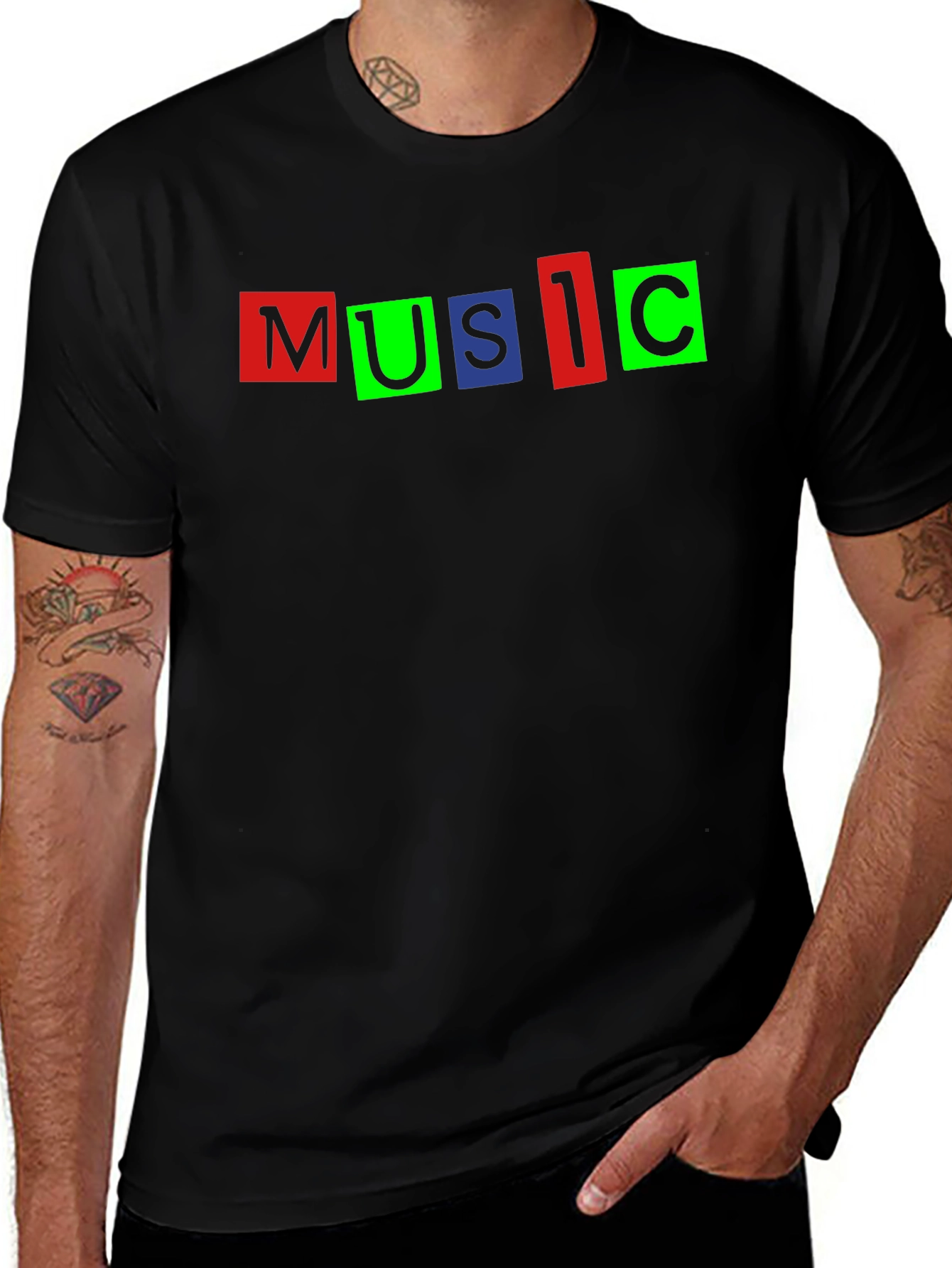 Variant 22 of Music Graphic Tee - Colorful Block Design