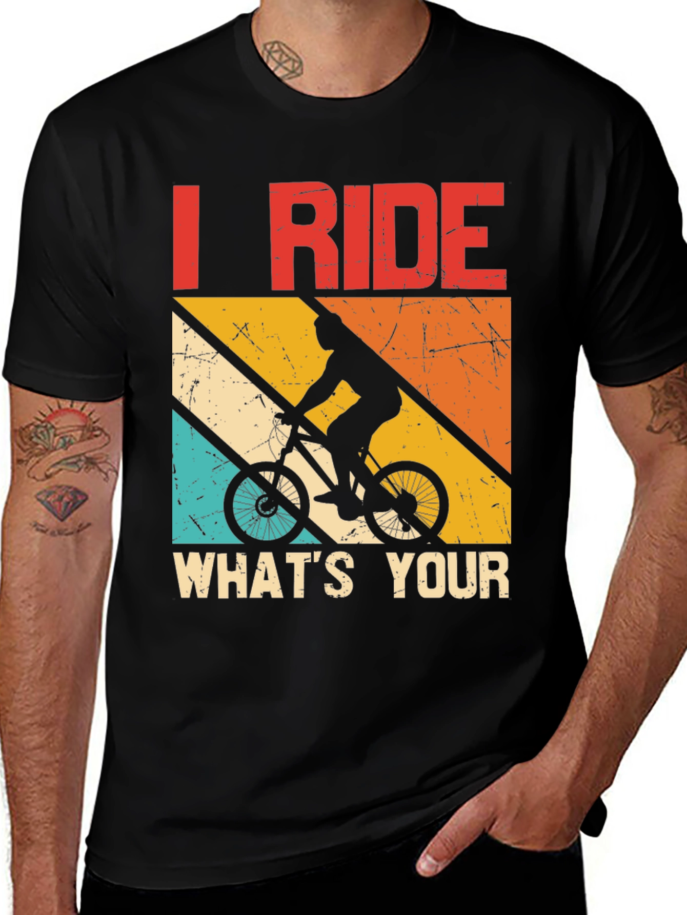 Variant 27 of I Ride T-Shirt - Mountain Biking Tee