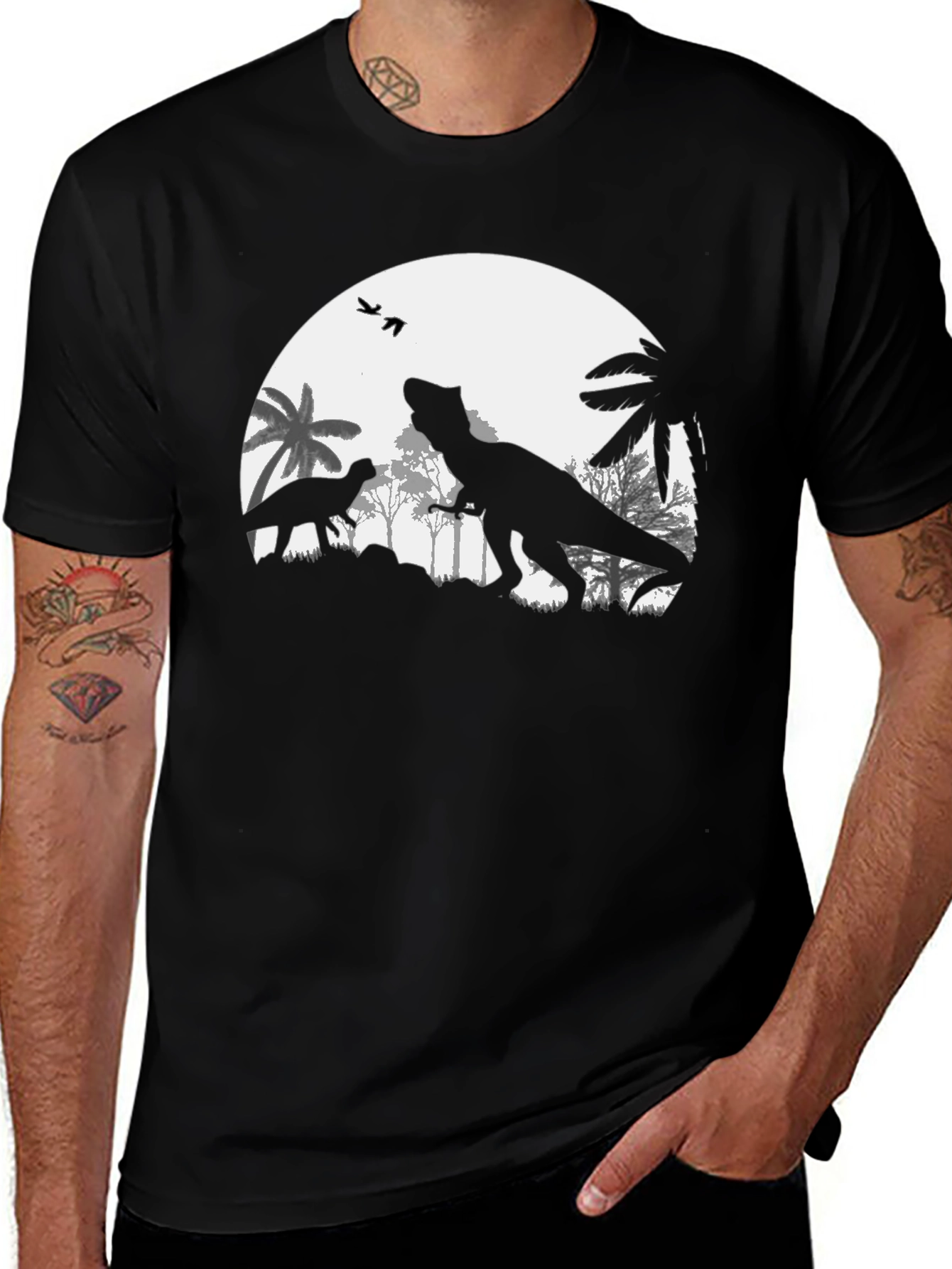 Variant 4 of Dinosaur Silhouette Graphic T-Shirt