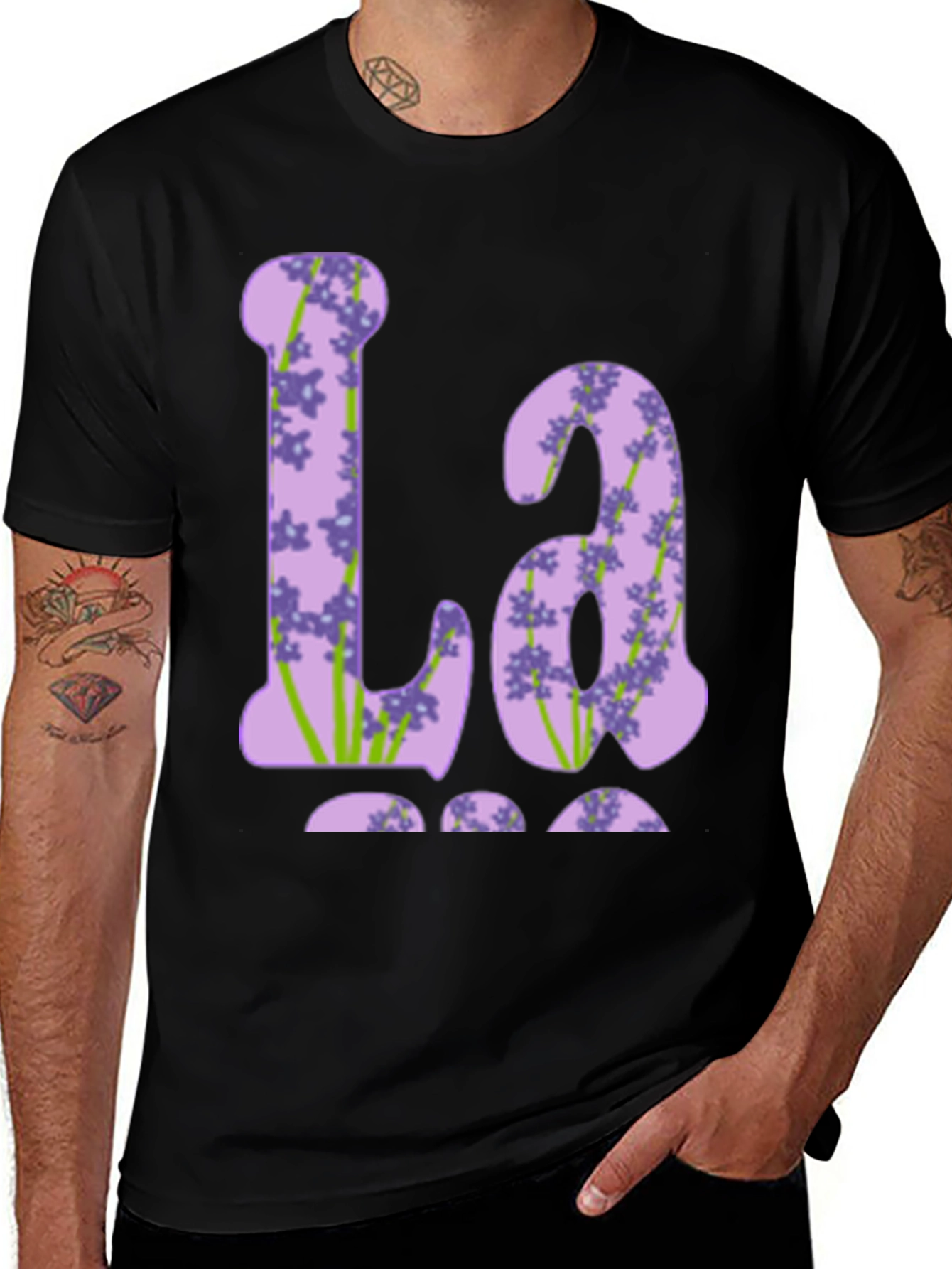 Variant 25 of Floral Initial T-Shirt - La