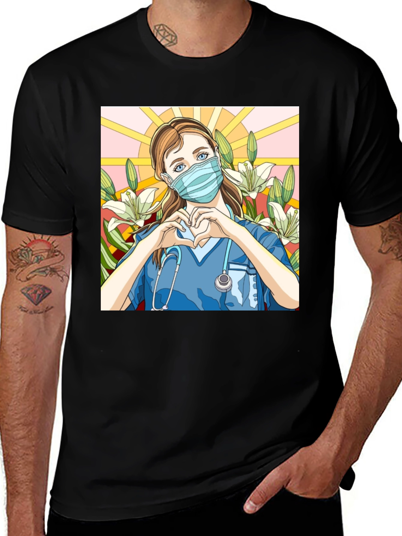 Variant 20 of Nurse Heart Hands Graphic T-Shirt